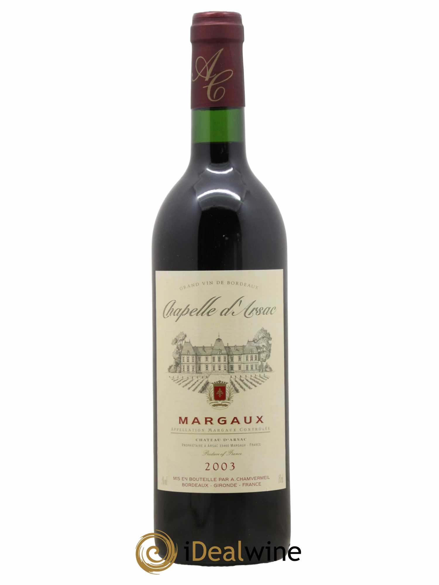 Bordeaux Margaux Chapelle d'Arsac 2003 - Lot de 1 bouteille - 0
