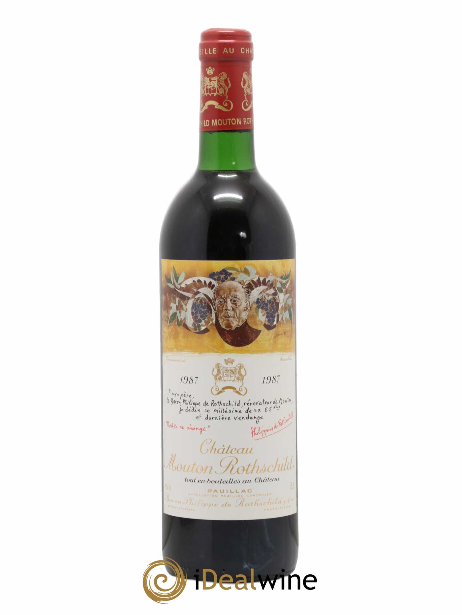 Château Mouton Rothschild 1er Grand Cru Classé 1987 - Lot de 1 bouteille - 0