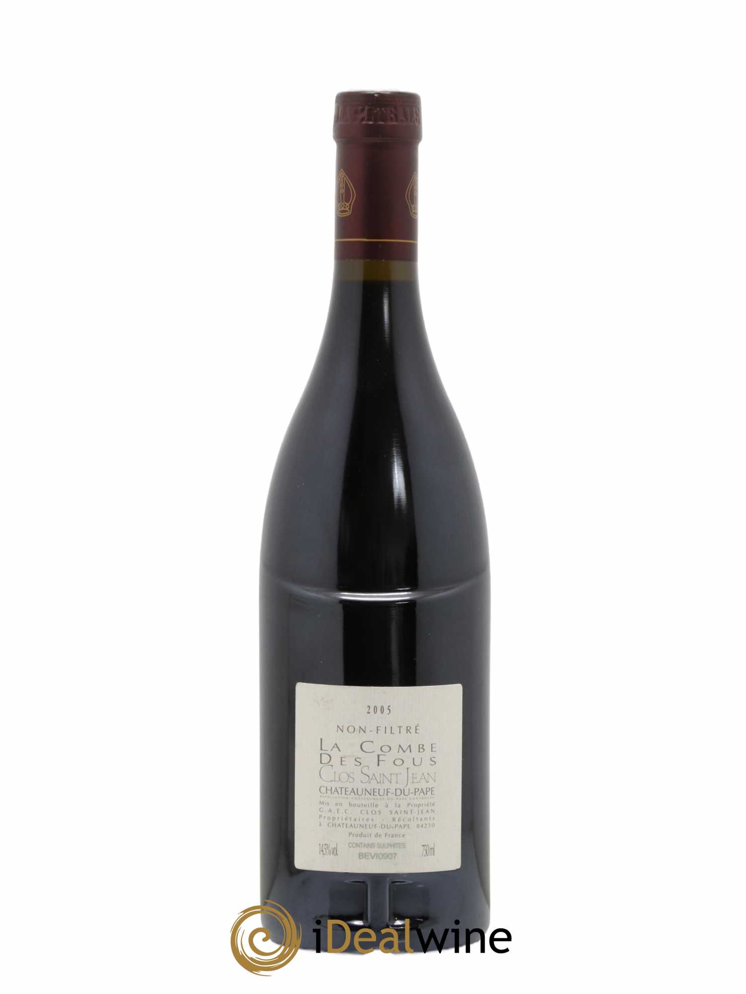 Châteauneuf-du-Pape Clos Saint-Jean La Combe des Fous Pascal et Vincent Maurel 2005 - Lot de 1 bouteille - 1
