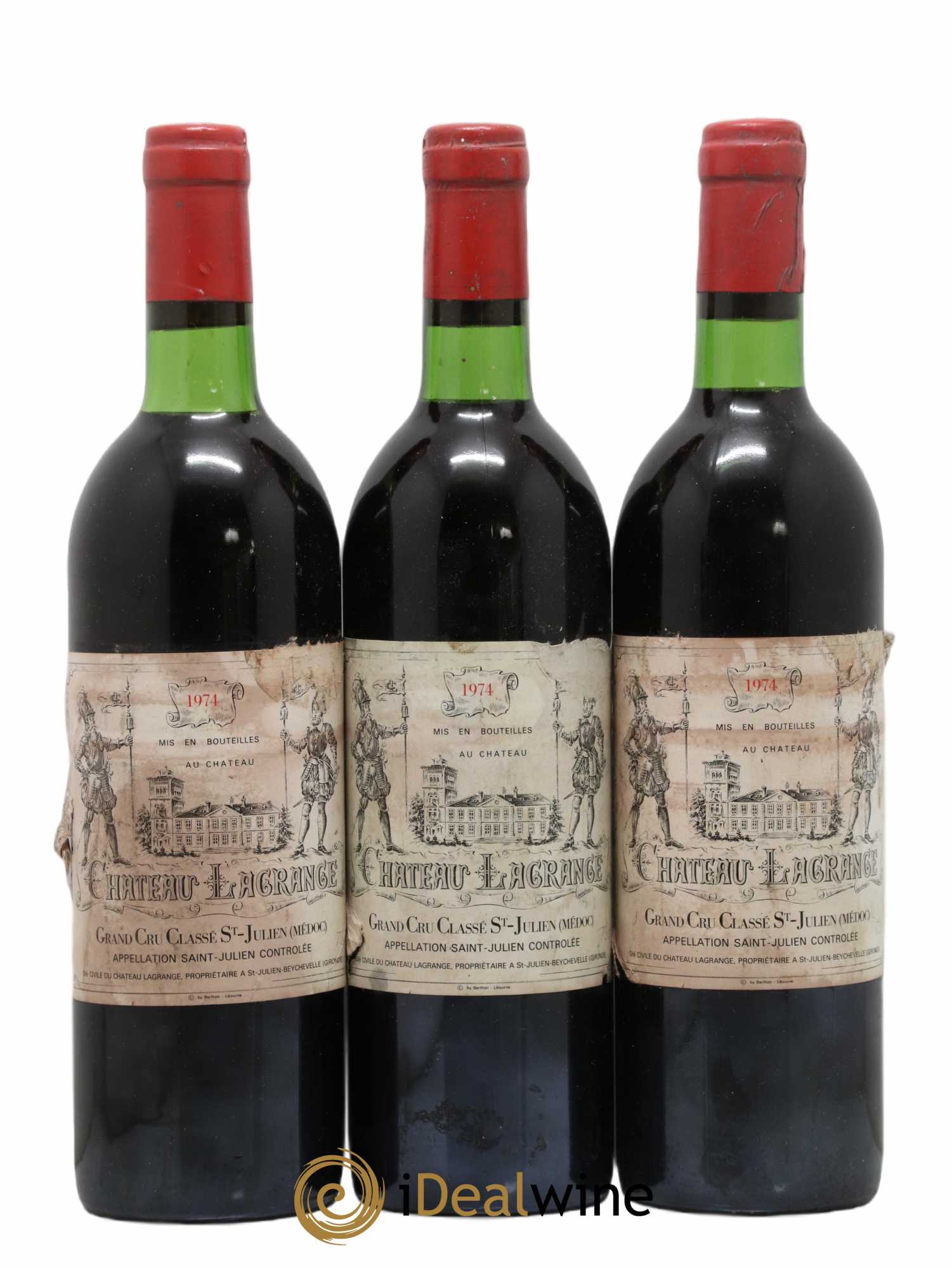 Château Lagrange 3ème Grand Cru Classé 1974 - Lot de 3 bouteilles - 0
