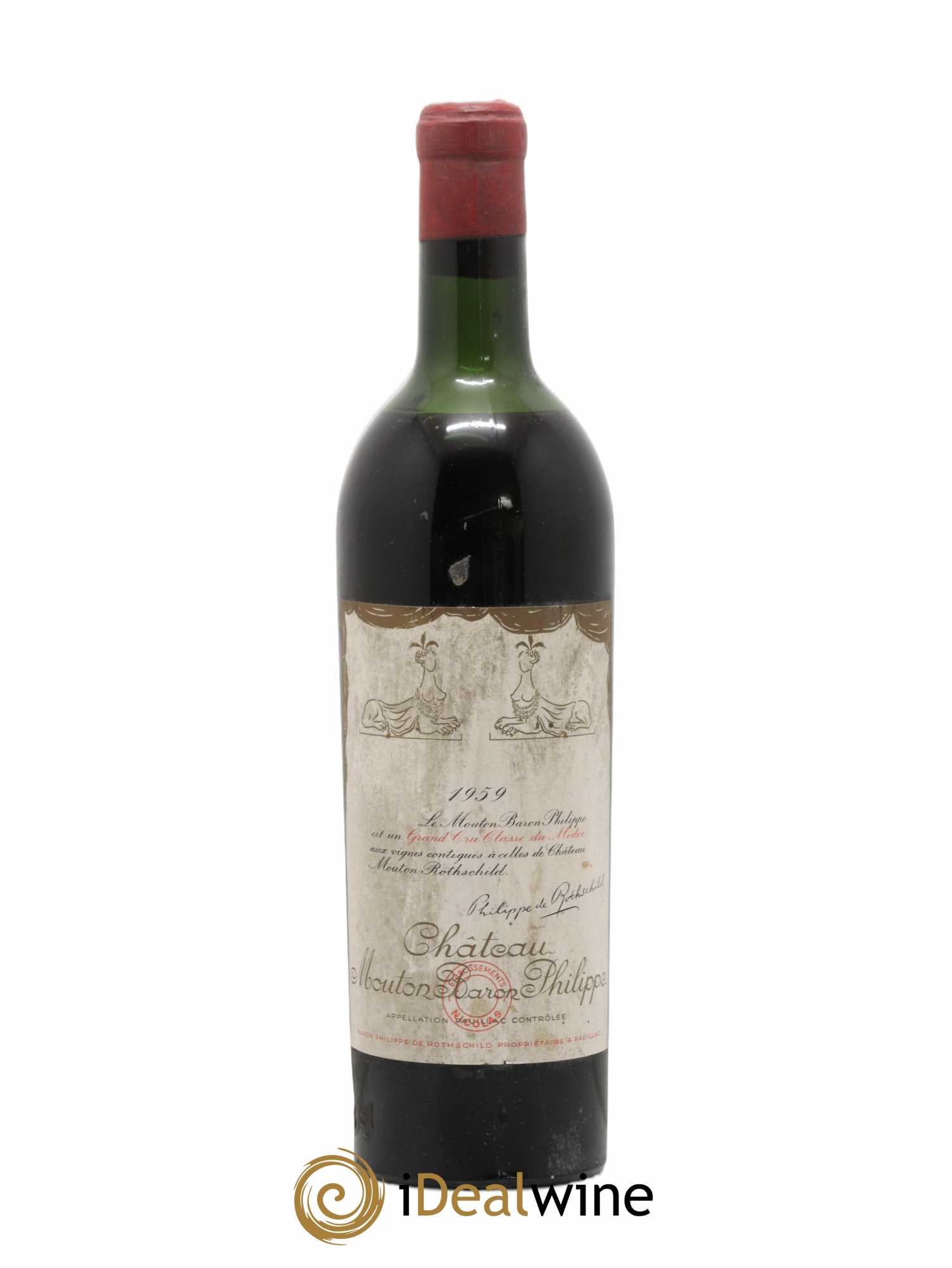 Château d' Armailhac - Mouton Baron(ne) Philippe 5ème Grand Cru Classé 1959 - Lot de 1 bouteille - 0
