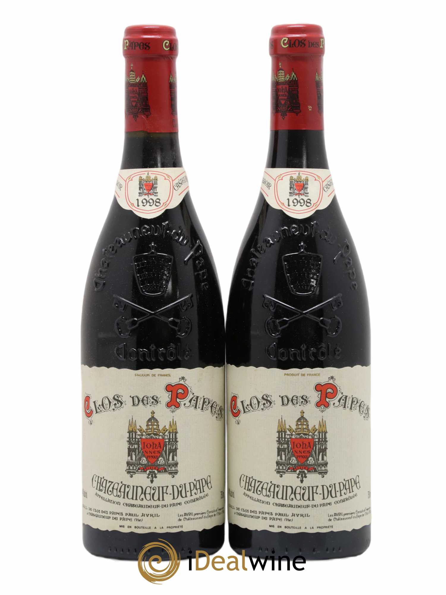 Châteauneuf-du-Pape Clos des Papes - Paul Avril 1998 - Lot de 2 bouteilles - 0