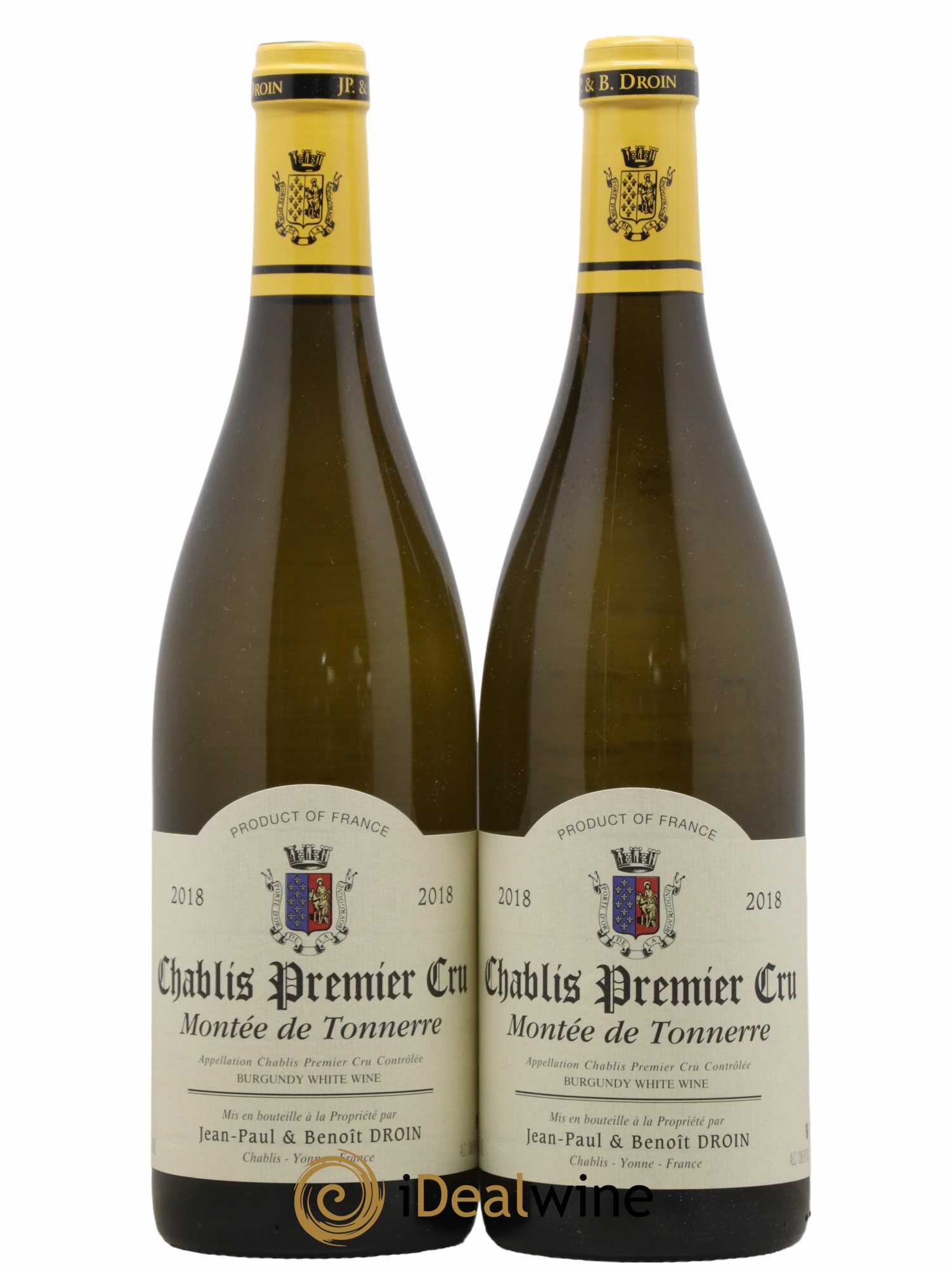 Chablis 1er Cru Montée de Tonnerre Jean-Paul & Benoît Droin (Domaine) 2018 - Lot de 2 bouteilles - 0
