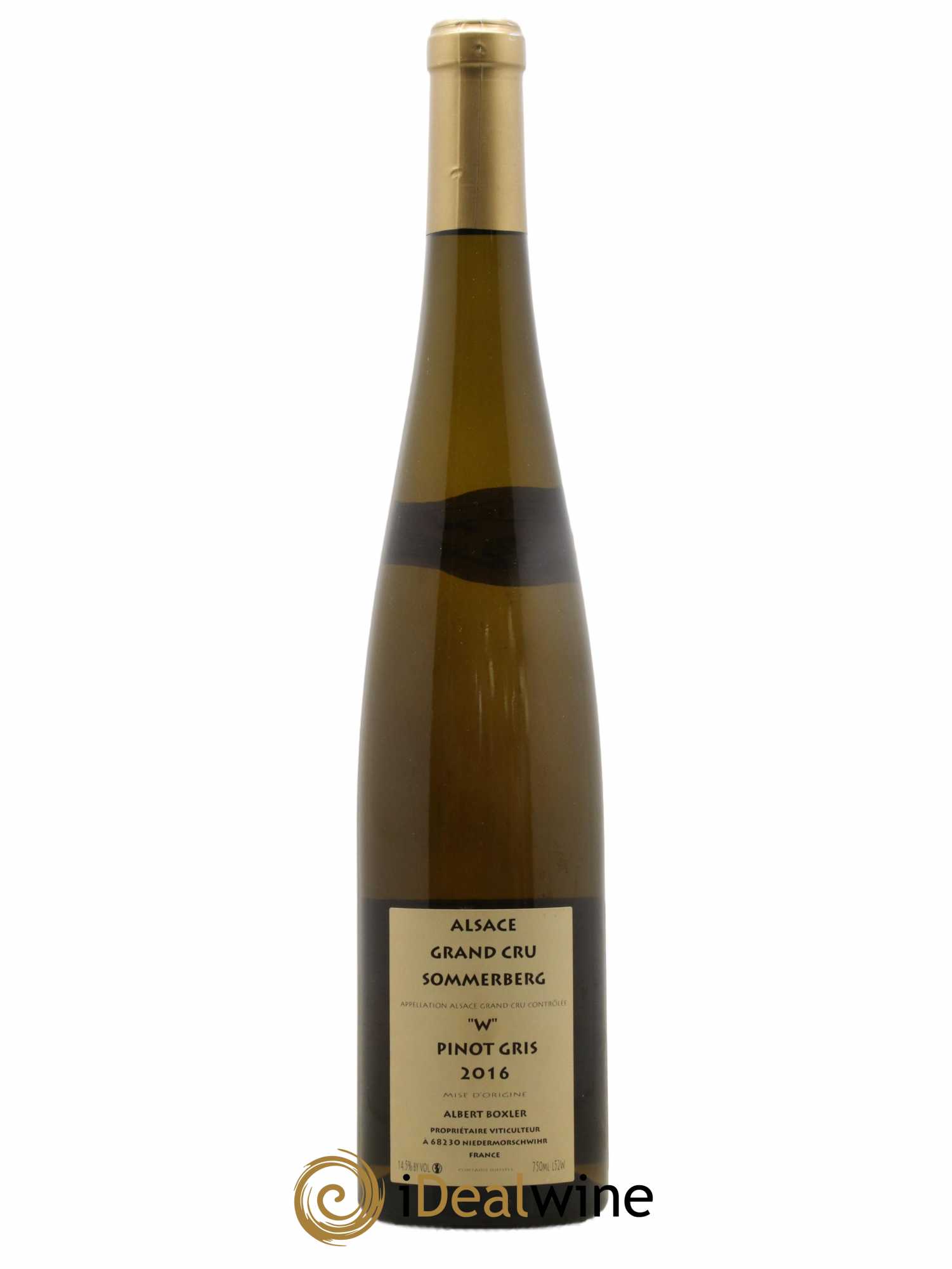 Alsace Pinot Gris Grand Cru Sommerberg W Albert Boxler 2016 - Lot de 1 bouteille - 1