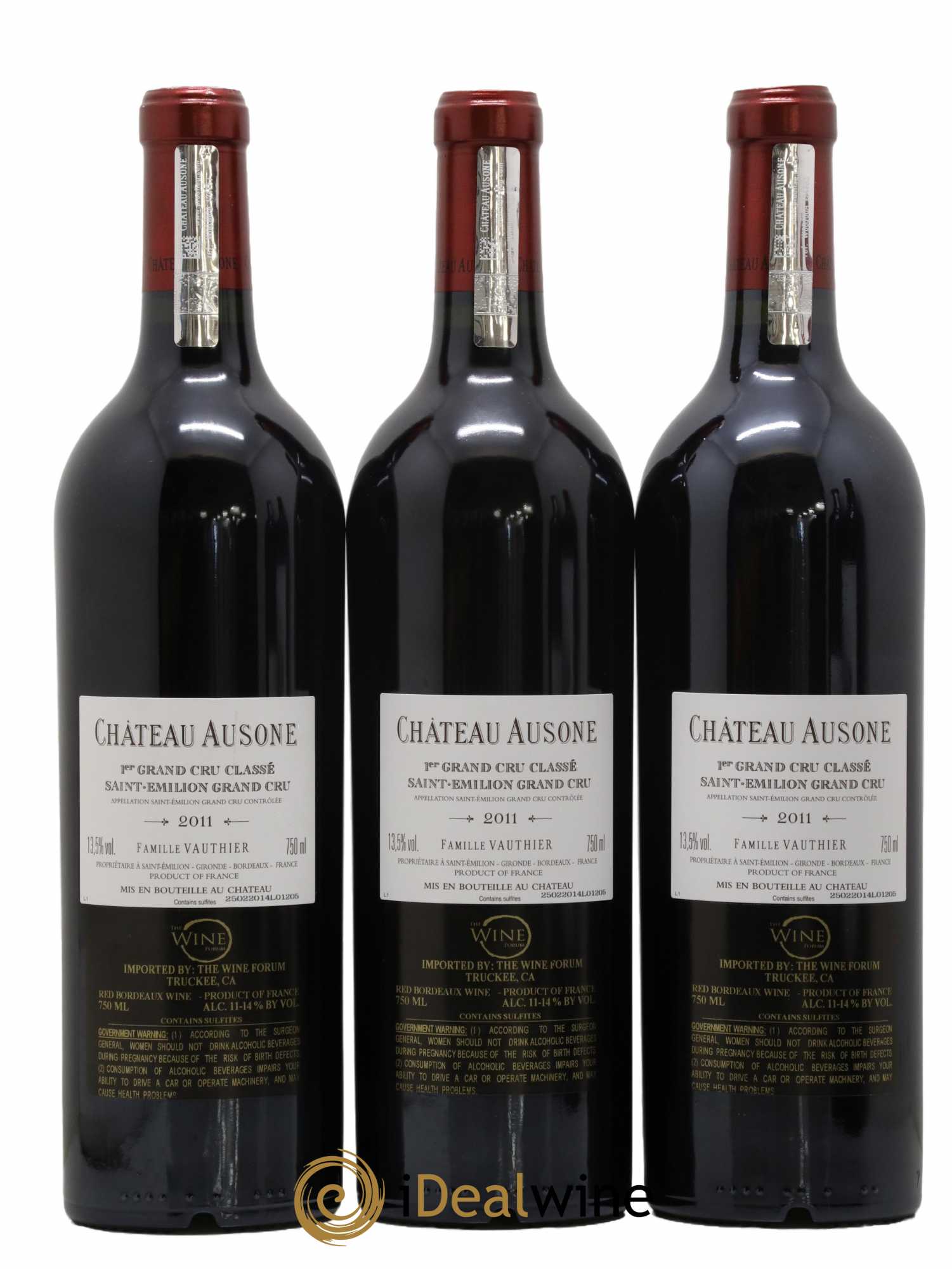 Château Ausone 1er Grand Cru Classé A 2011 - Lot de 3 bouteilles - 1