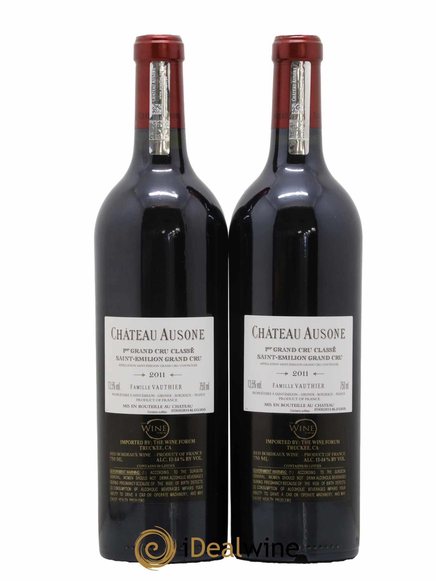 Château Ausone 1er Grand Cru Classé A 2011 - Lot de 2 bouteilles - 1