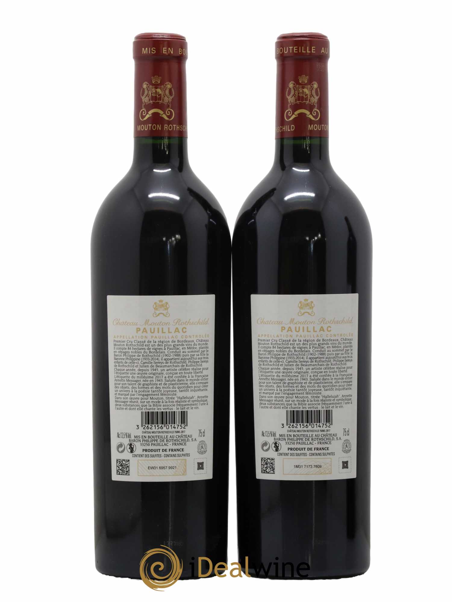 Château Mouton Rothschild 1er Grand Cru Classé 2017 - Lot de 2 bouteilles - 1