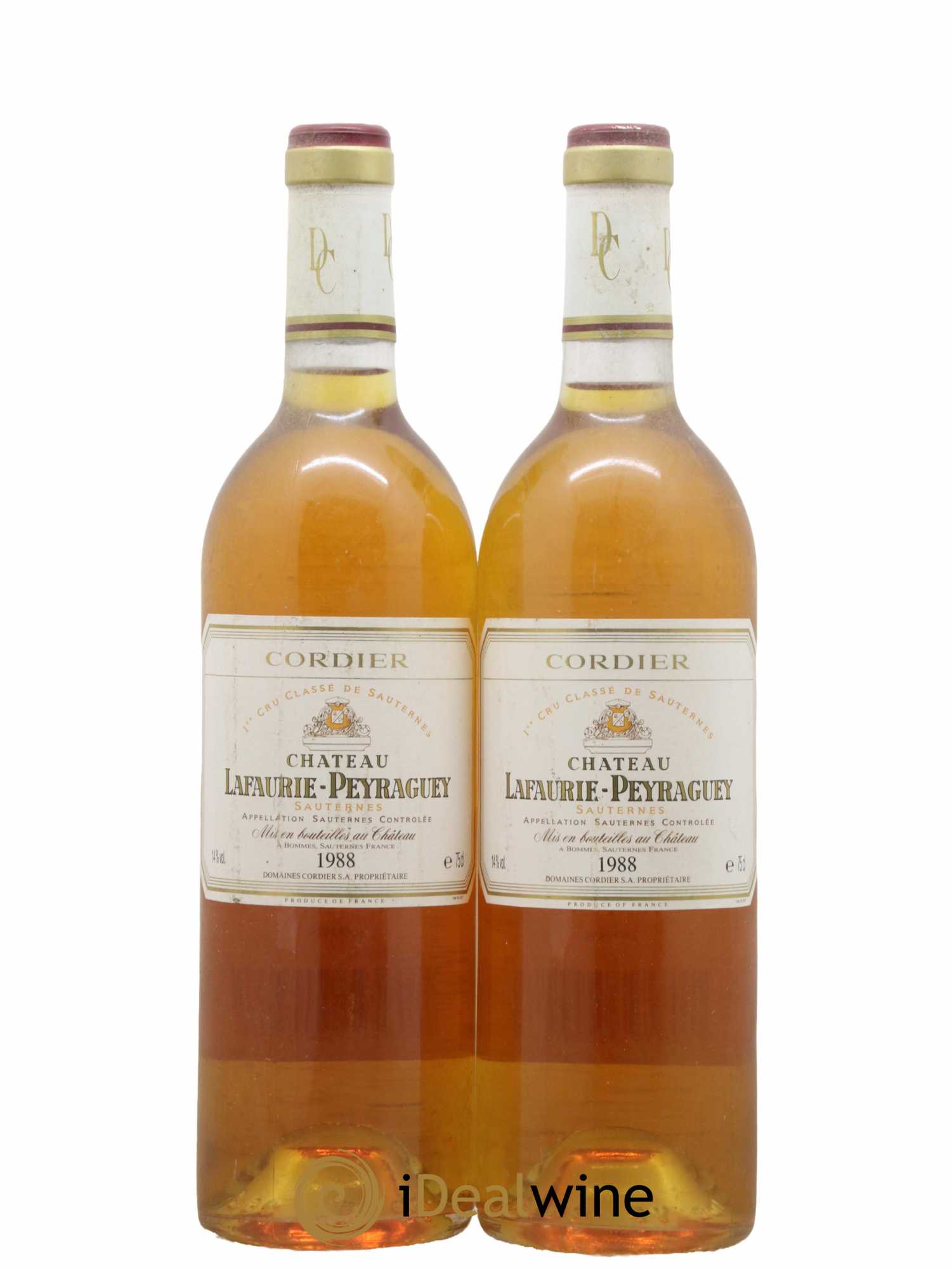 Château Lafaurie-Peyraguey 1er Grand Cru Classé 1988 - Lot de 2 bouteilles - 0
