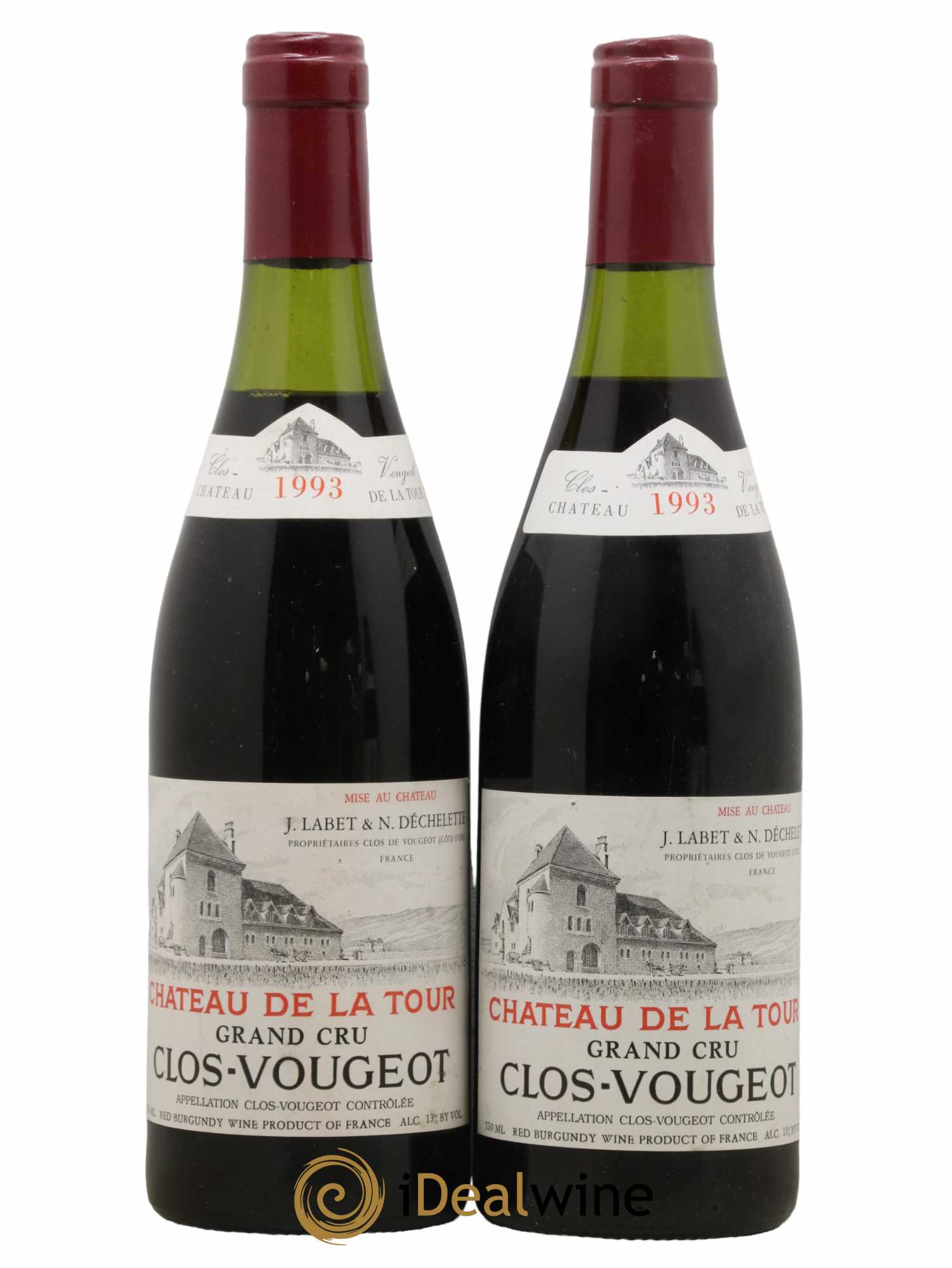 Clos de Vougeot Grand Cru Château de La Tour 1993 - Lot de 2 bouteilles - 0