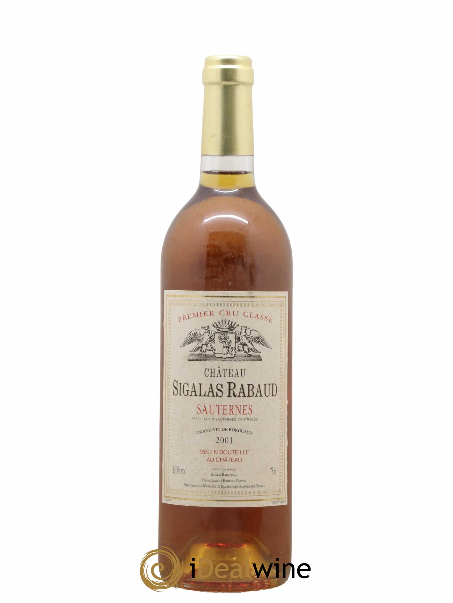 Château Sigalas Rabaud 1er Grand Cru Classé 2001 - Posten von 1 Flasche - 0