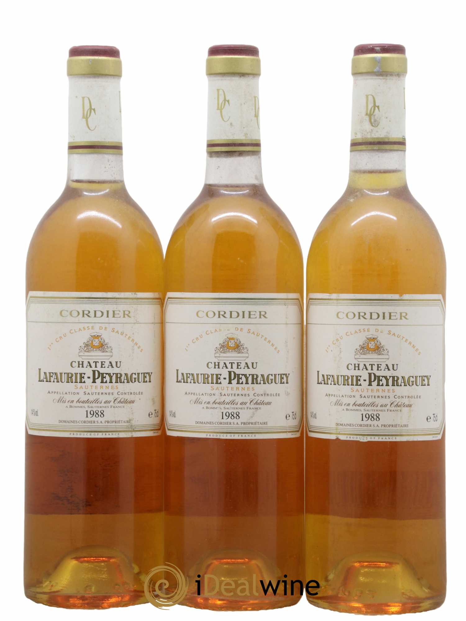 Château Lafaurie-Peyraguey 1er Grand Cru Classé 1988 - Posten von 3 Flaschen - 0