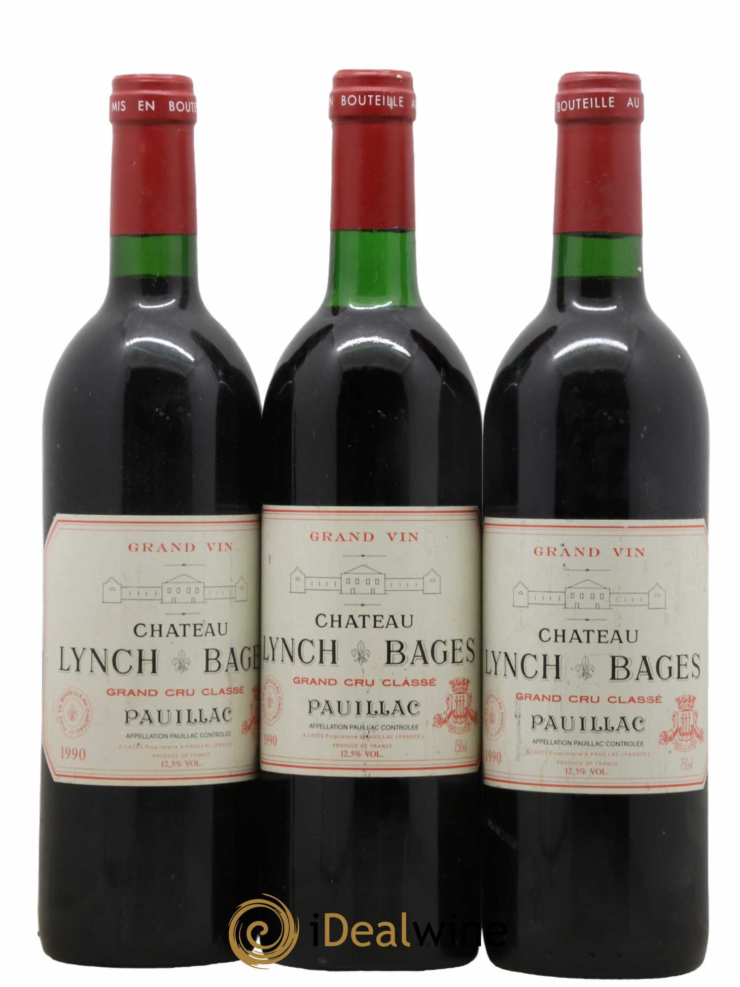 Château Lynch Bages 5ème Grand Cru Classé 1990 - Lot de 3 bouteilles - 0