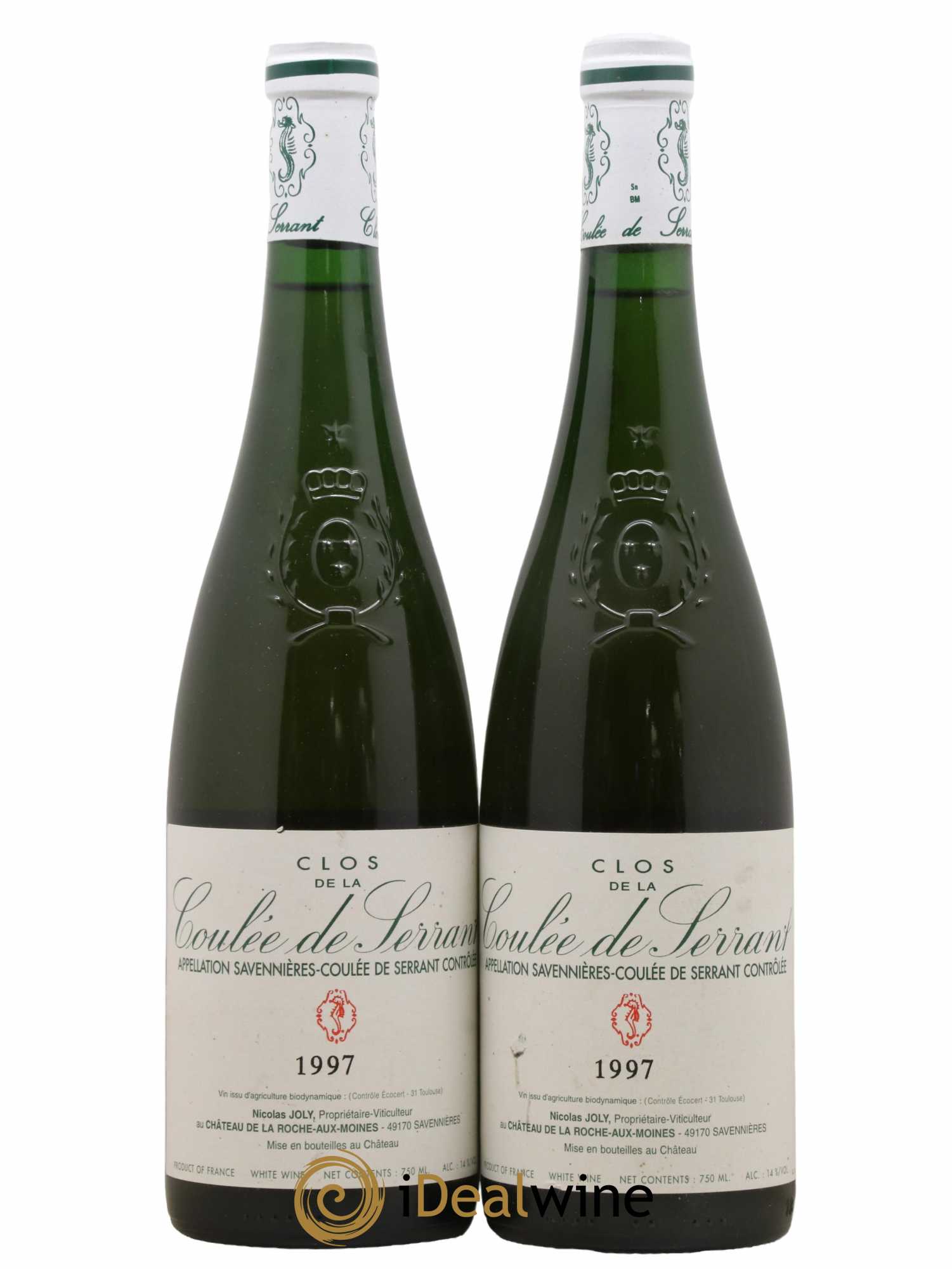 Savennières Clos de la Coulée de Serrant Vignobles de la Coulée de Serrant - Nicolas Joly 1997 - Lot de 2 bouteilles - 0