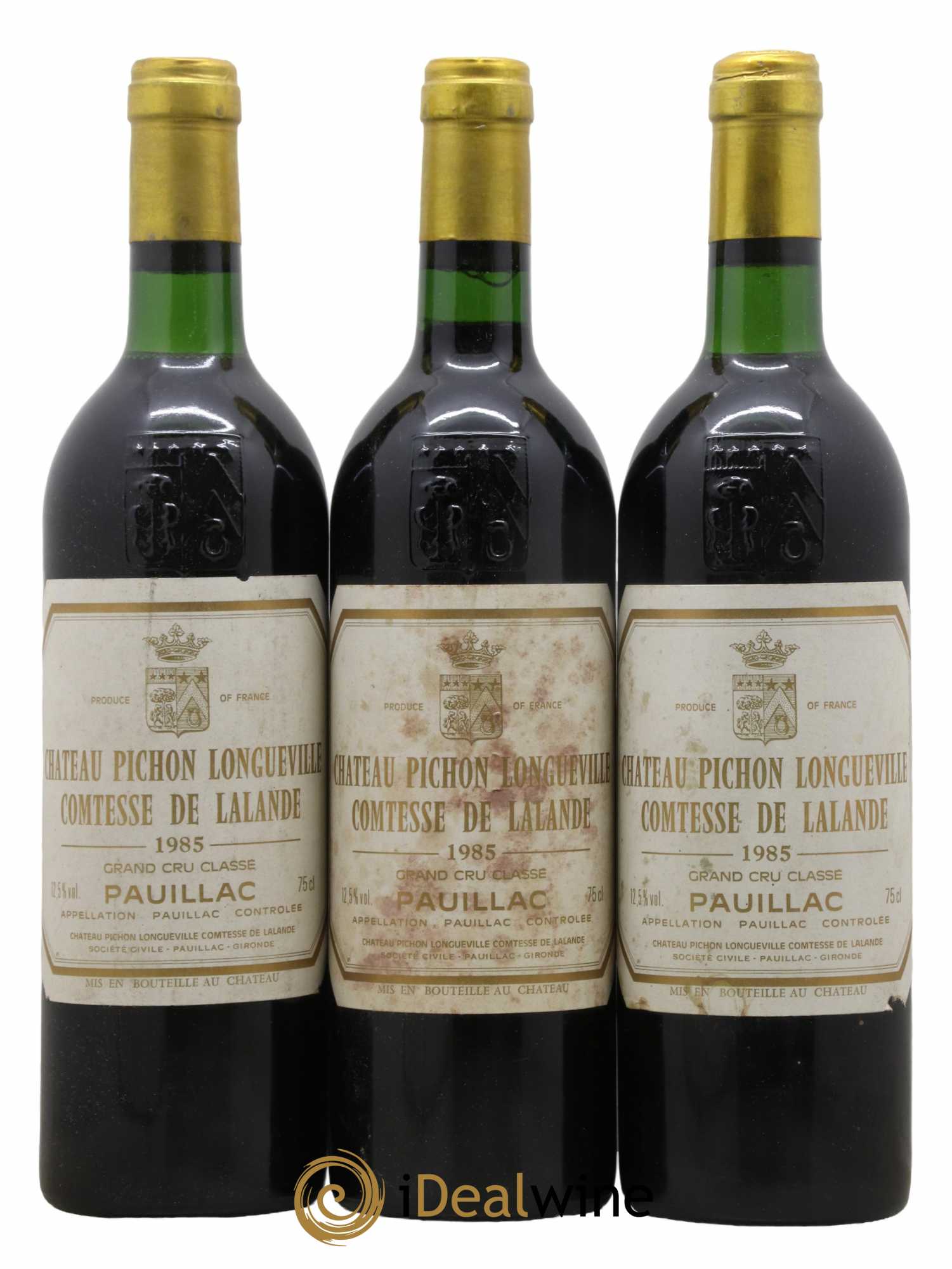 Château Pichon Longueville Comtesse de Lalande 2ème Grand Cru Classé 1985 - Lot de 3 bouteilles - 0