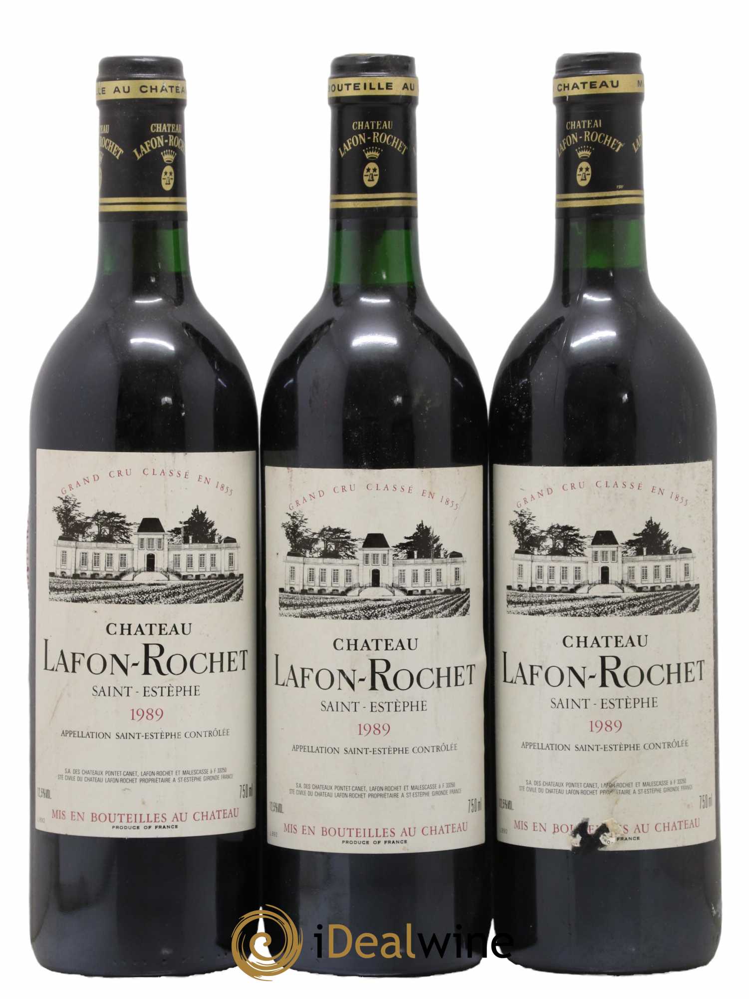 Château Lafon Rochet 4ème Grand Cru Classé 1989 - Lot de 3 bouteilles - 0