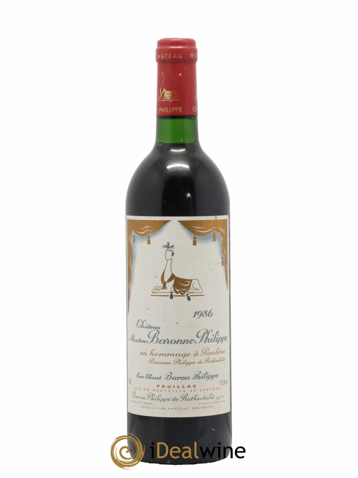 Château d' Armailhac - Mouton Baron(ne) Philippe 5ème Grand Cru Classé 1986 - Lot de 1 bouteille - 0