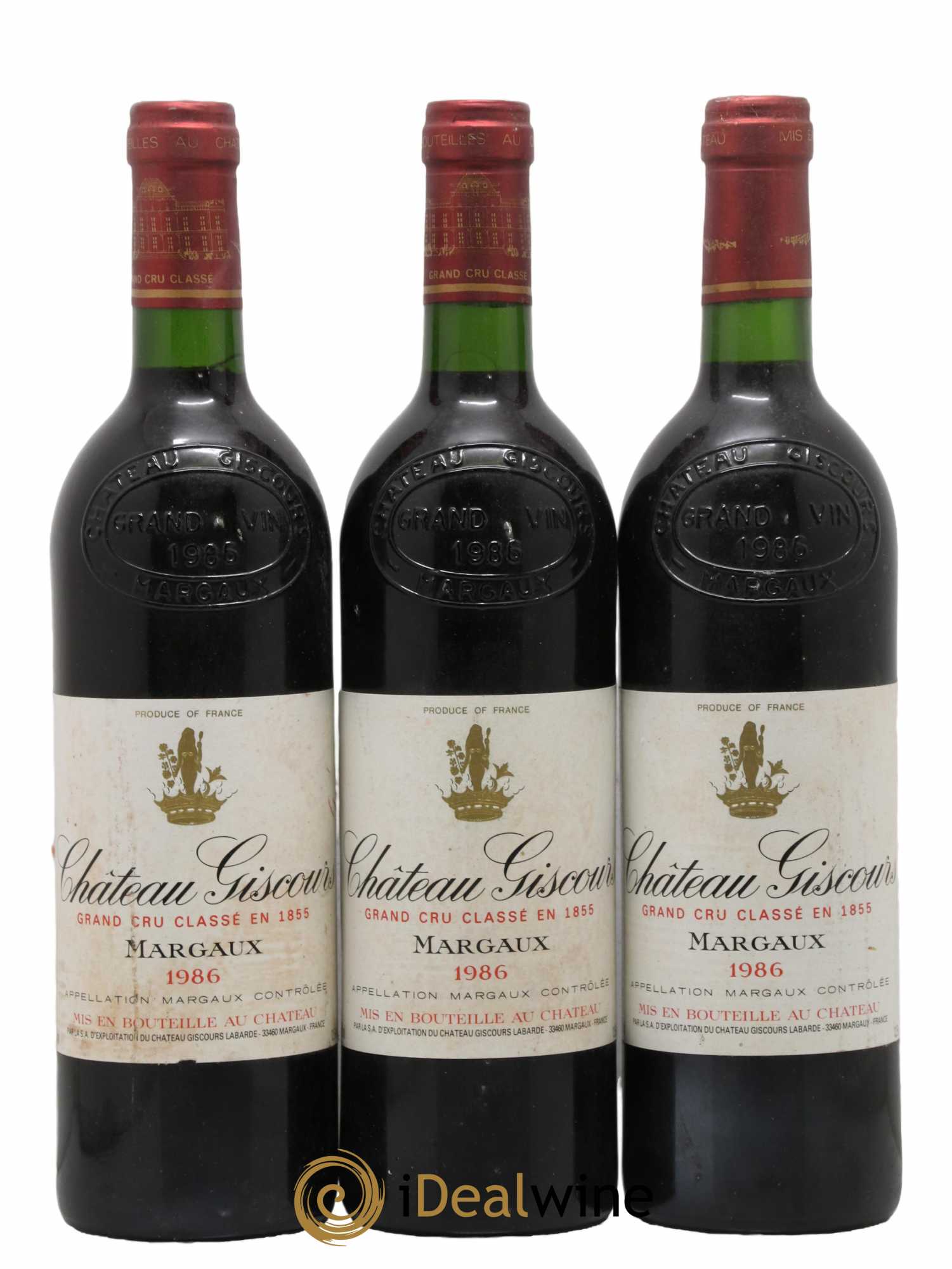 Château Giscours 3ème Grand Cru Classé 1986 - Lot de 3 bouteilles - 0