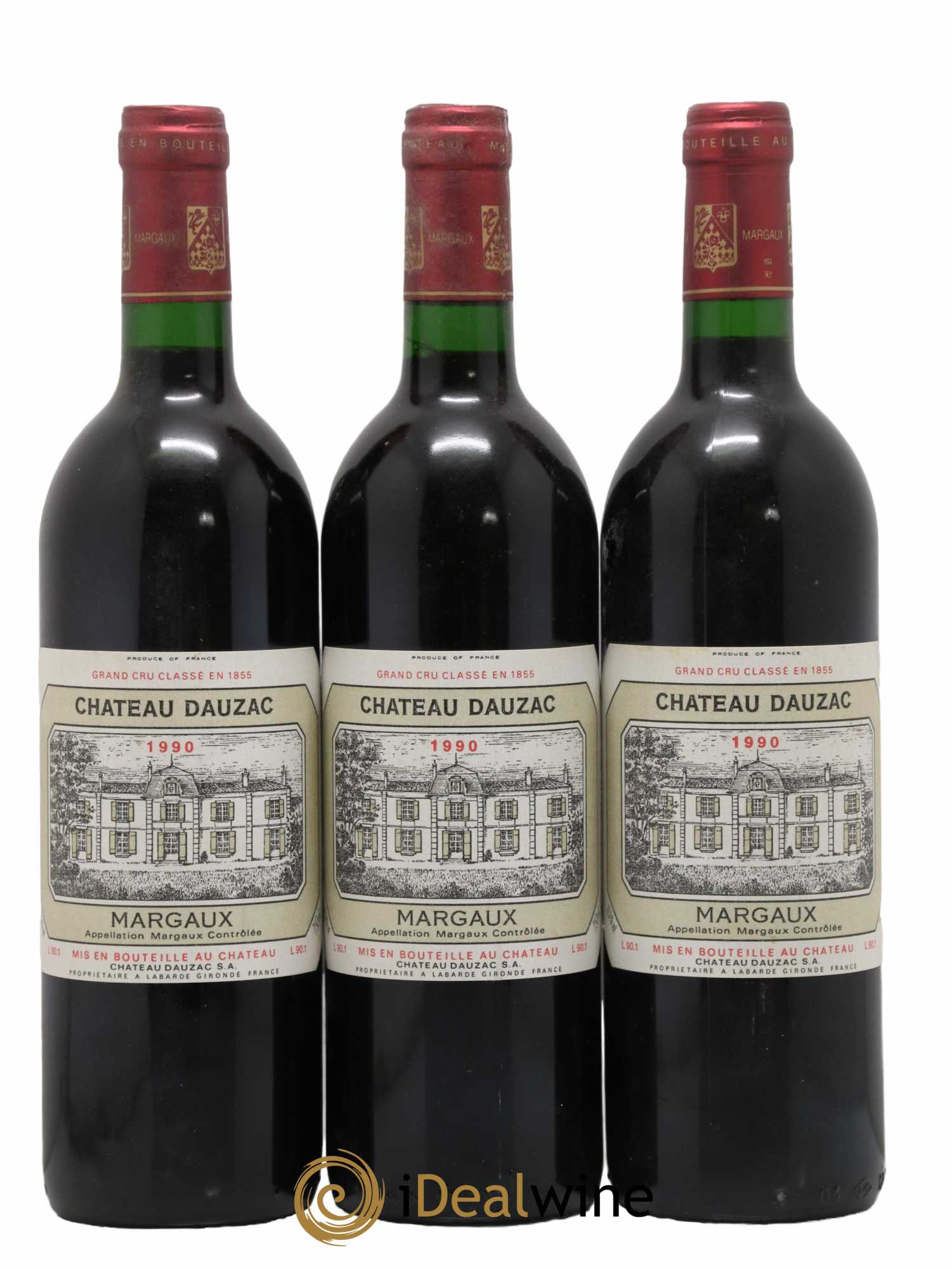 Château Dauzac 5ème Grand Cru Classé 1990 - Lotto di 3 bottiglie - 0