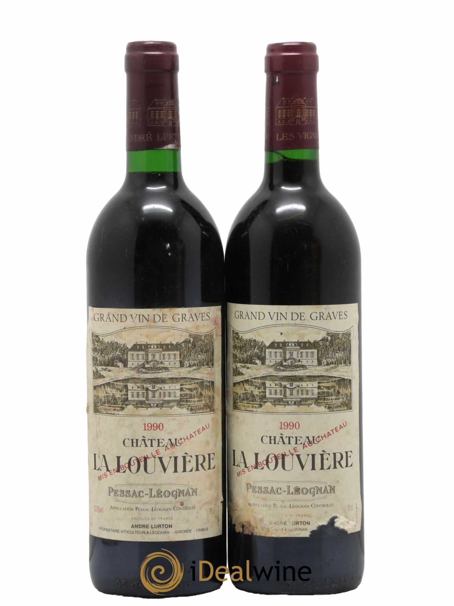 Château la Louvière 1990 - Lot de 2 bouteilles - 0