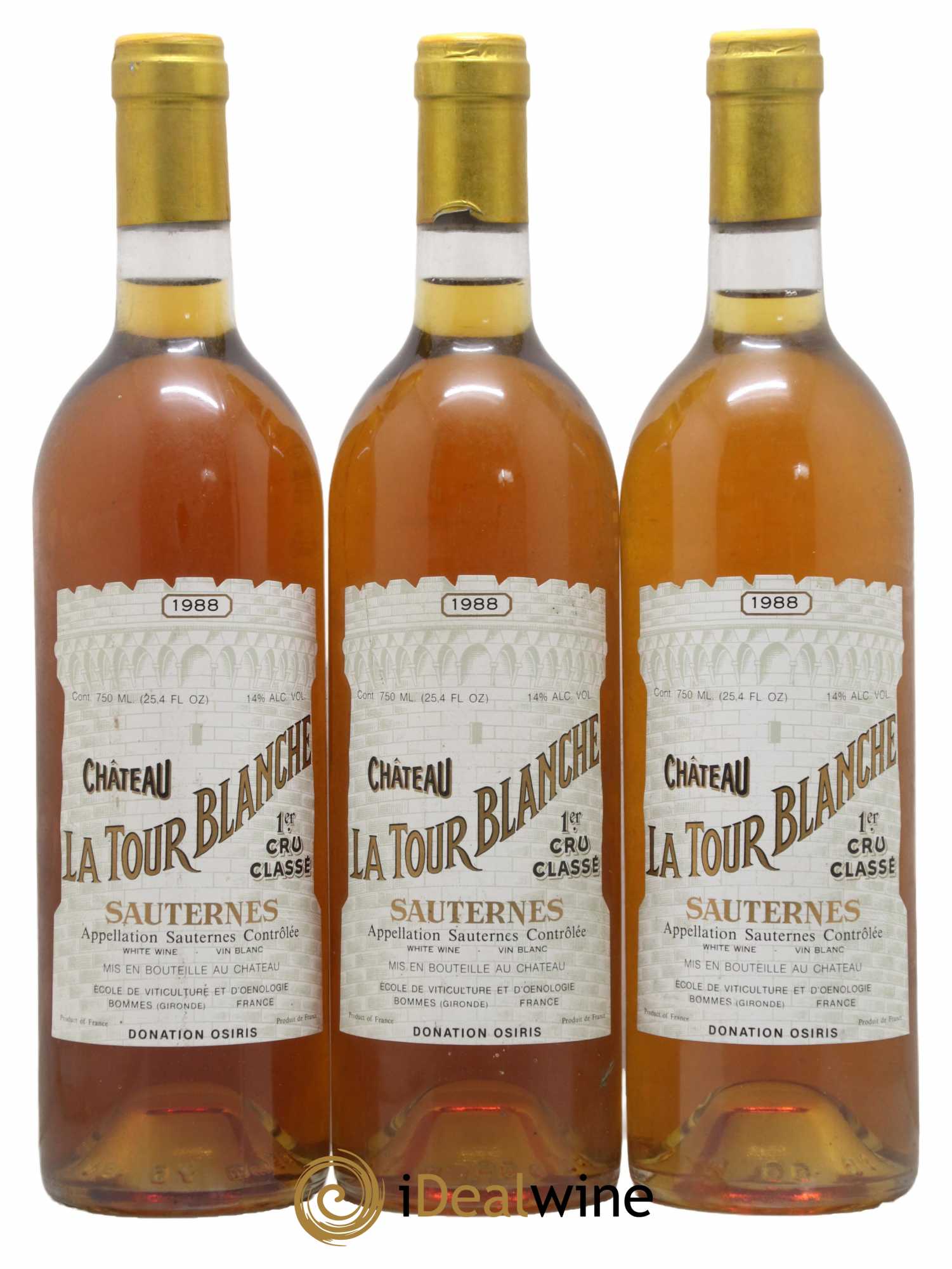 Château la Tour Blanche 1er Grand Cru Classé 1988 - Lotto di 3 bottiglie - 0