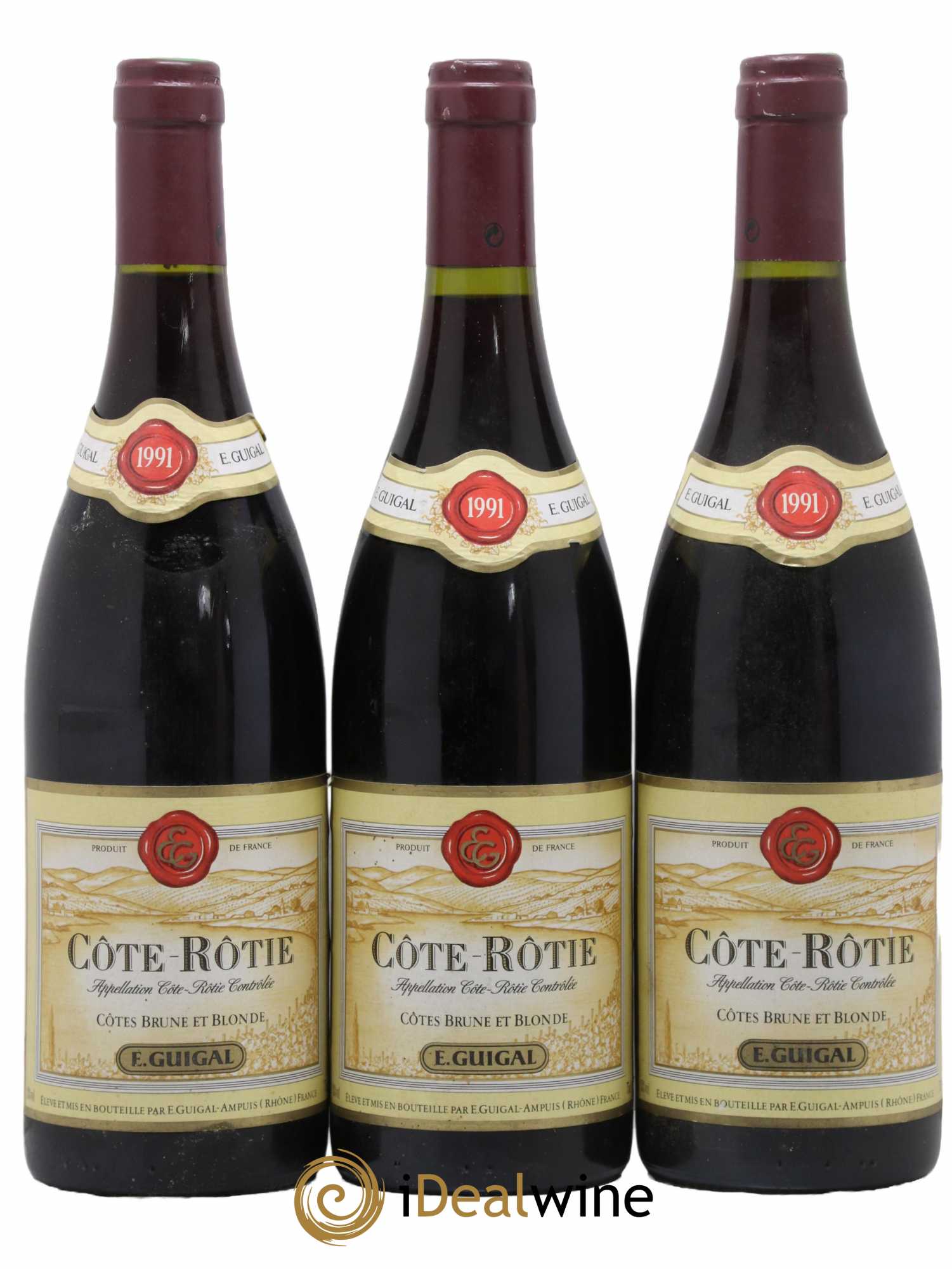 Côte-Rôtie Côtes Brune et Blonde Guigal 1991 - Lot de 3 bouteilles - 0
