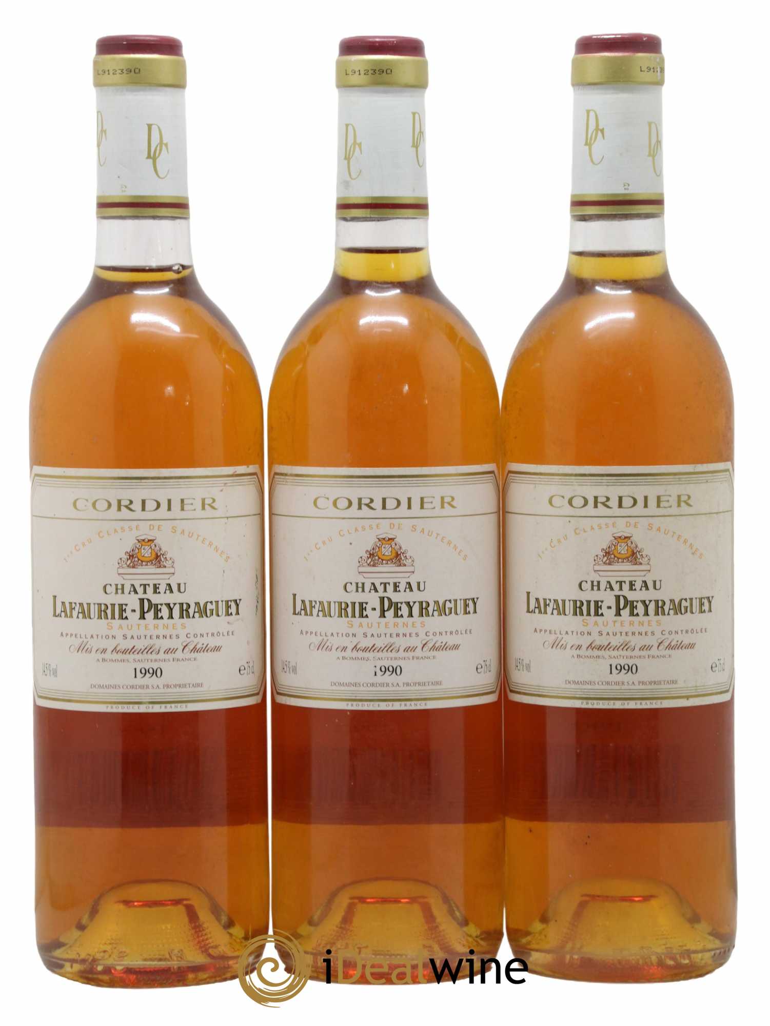 Château Lafaurie-Peyraguey 1er Grand Cru Classé 1990 - Lotto di 3 bottiglie - 0