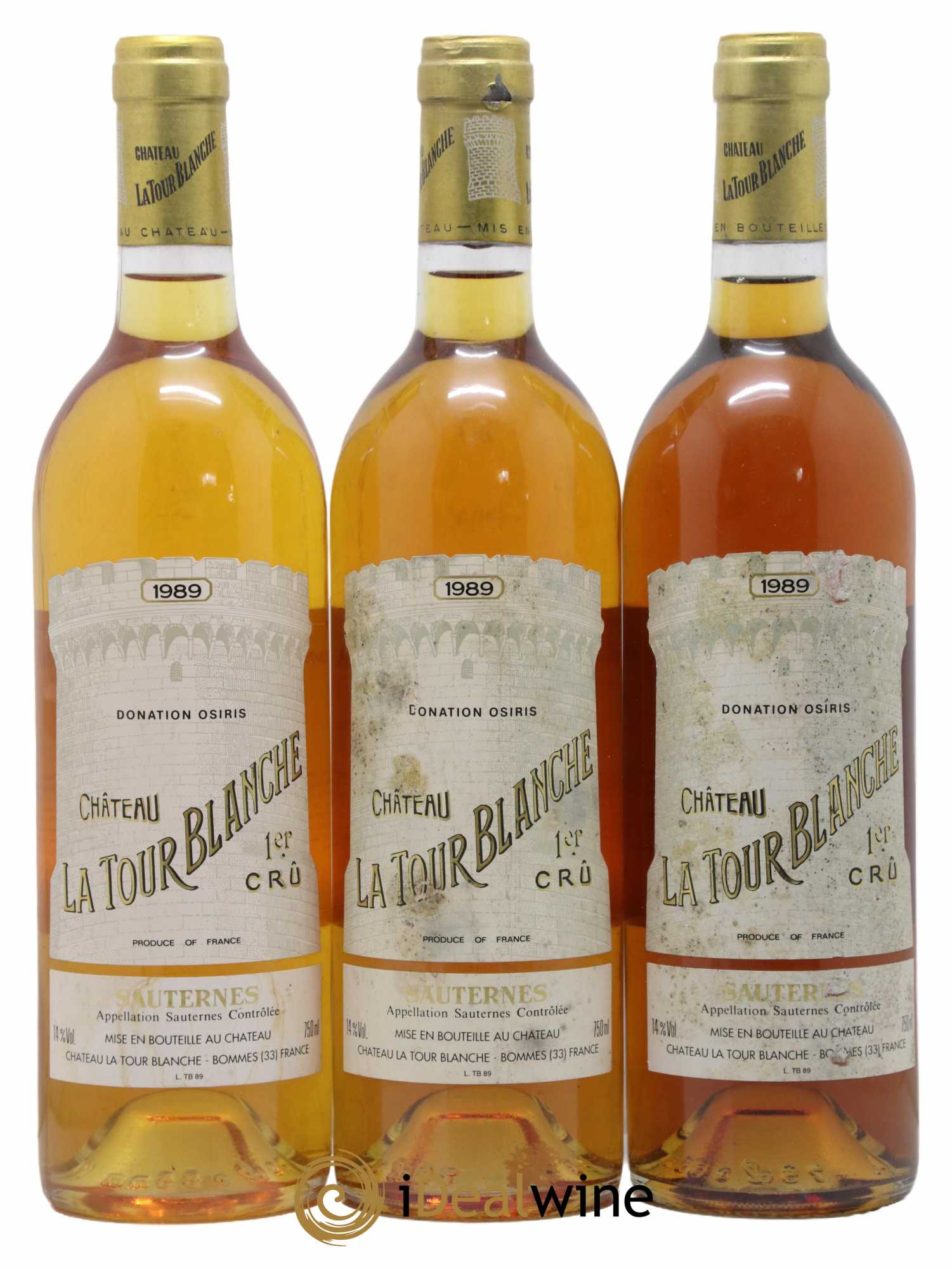 Château la Tour Blanche 1er Grand Cru Classé 1989 - Lotto di 3 bottiglie - 0