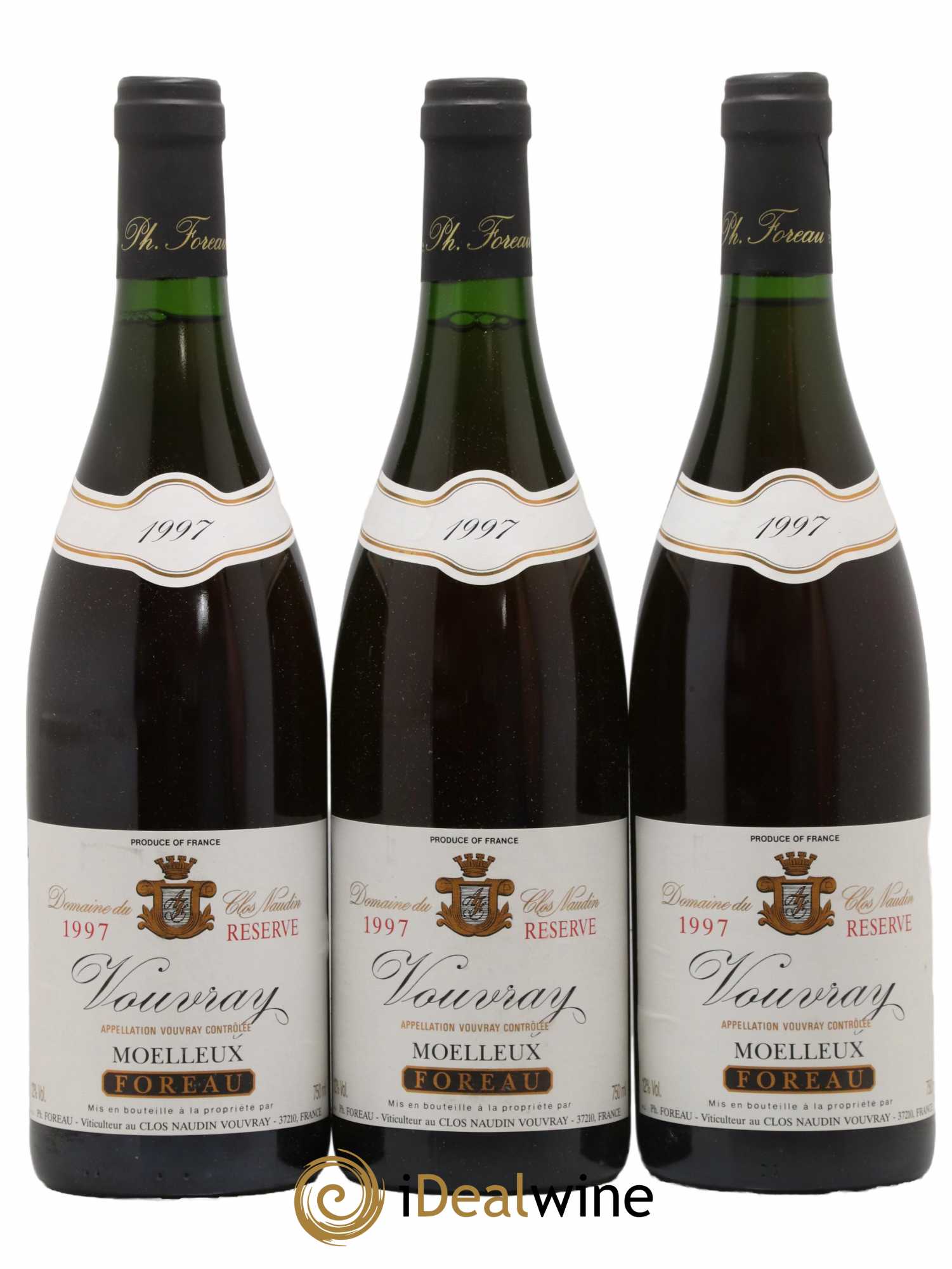 Vouvray Moelleux Réserve Clos Naudin - Philippe Foreau 1997 - Lotto di 3 bottiglie - 0