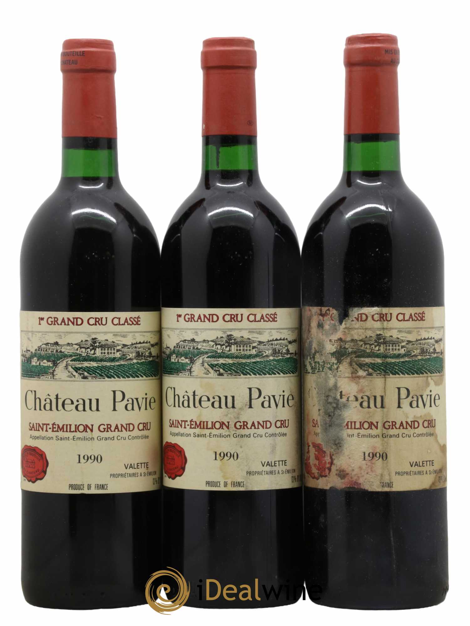 Château Pavie 1er Grand Cru Classé A 1990 - Lot de 3 bouteilles - 0