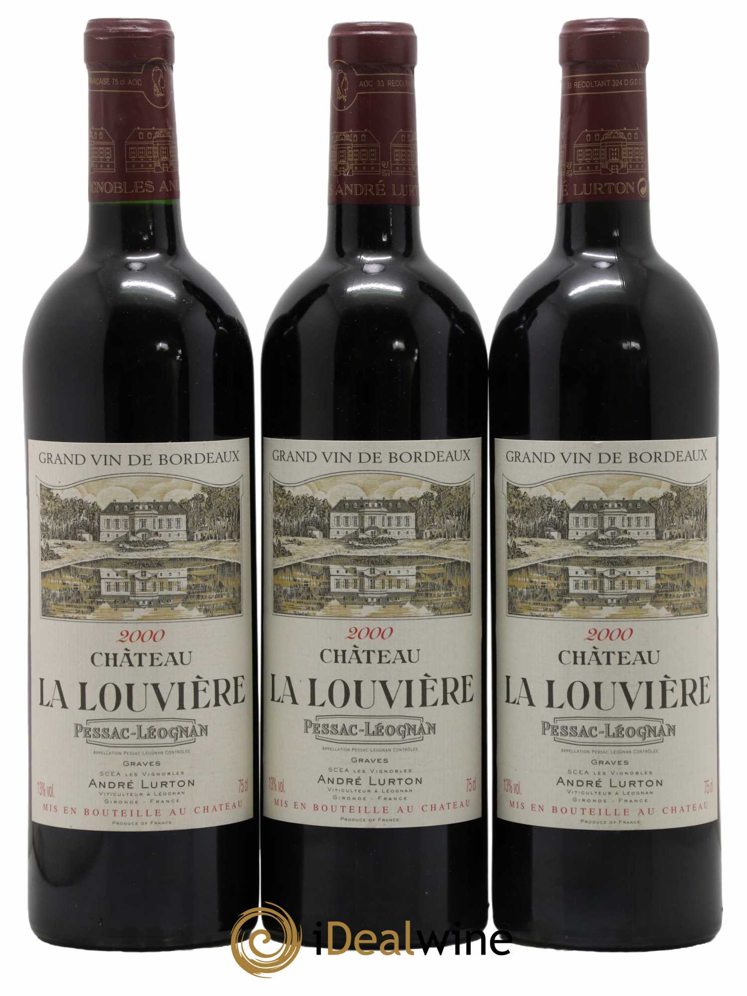 Château la Louvière 2000 - Lot de 3 bouteilles - 0
