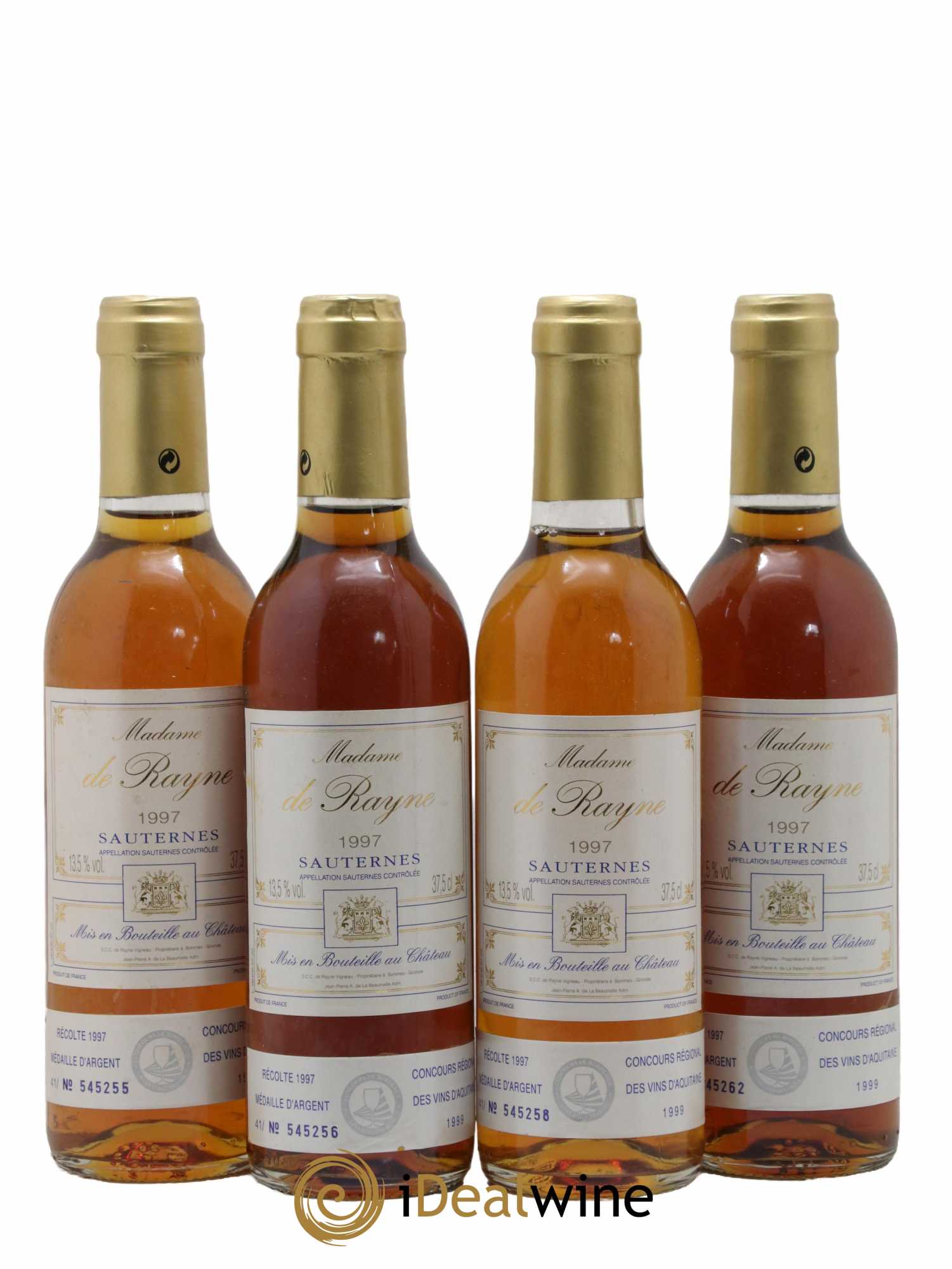 Sauternes Madame de Rayne 1997 - Posten von 4 Demi-Flaschen - 0