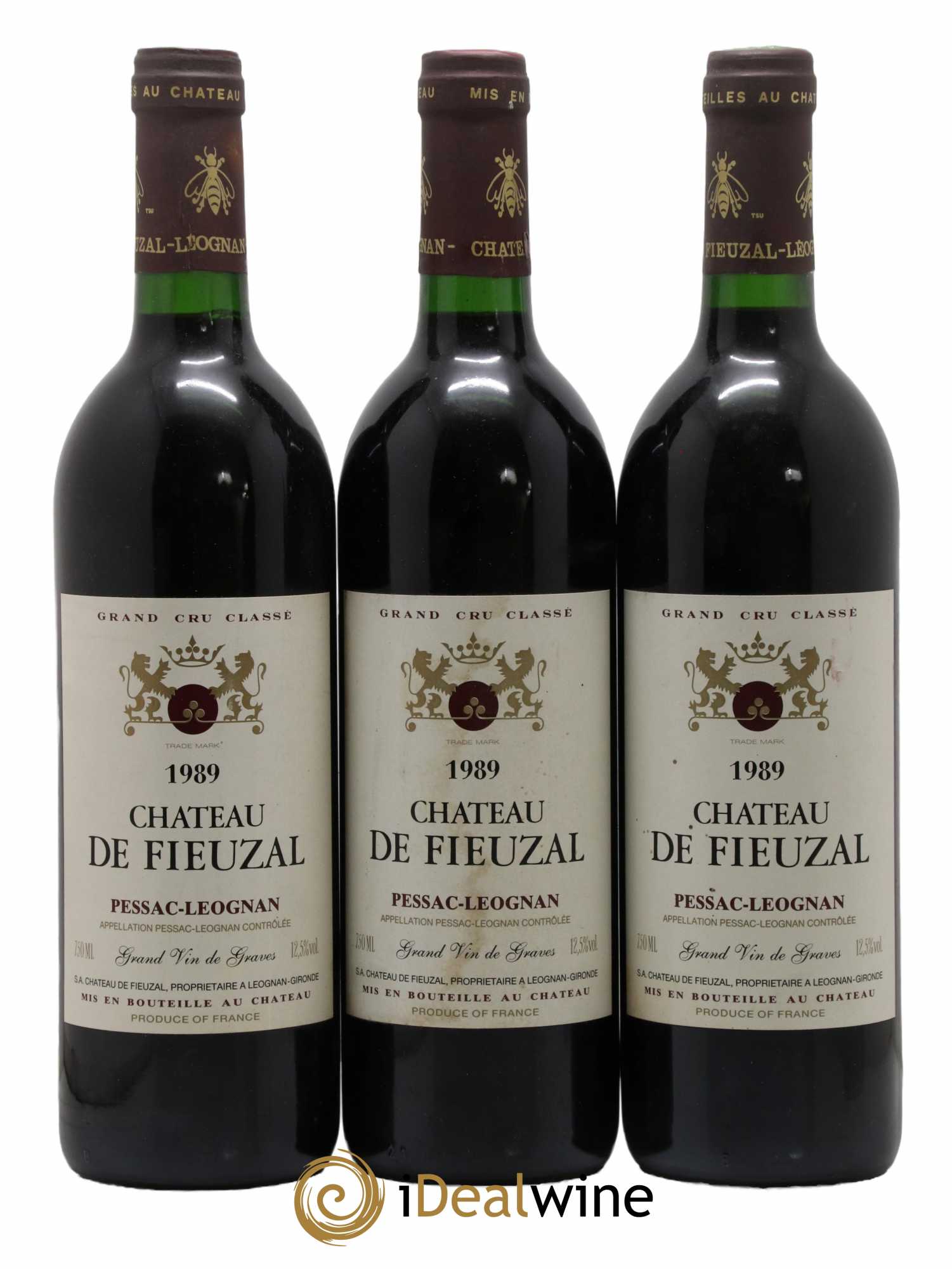 Château de Fieuzal Cru Classé de Graves 1989 - Lot de 3 bouteilles - 0