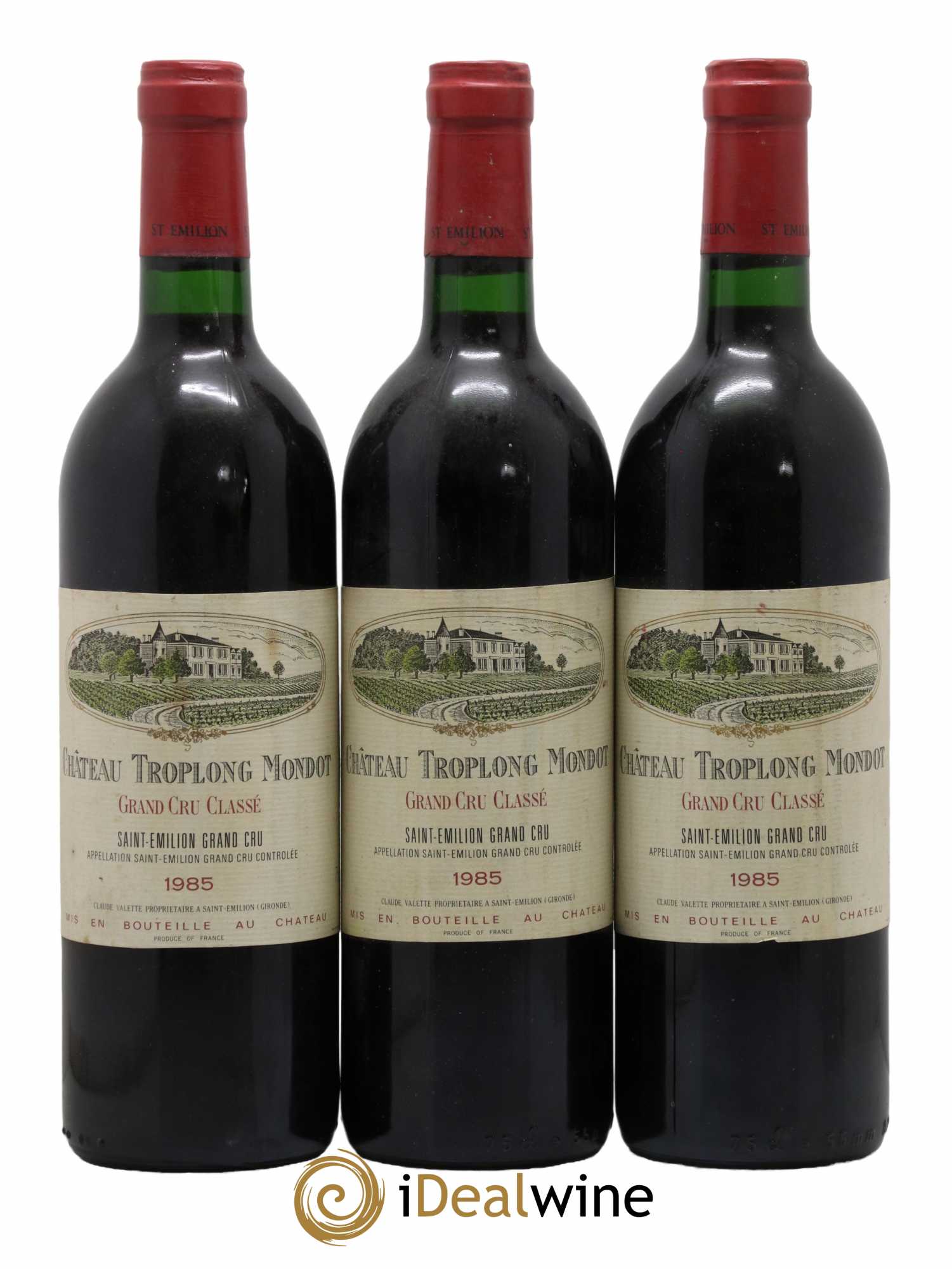 Château Troplong Mondot 1er Grand Cru Classé B 1985 - Lot de 3 bouteilles - 0