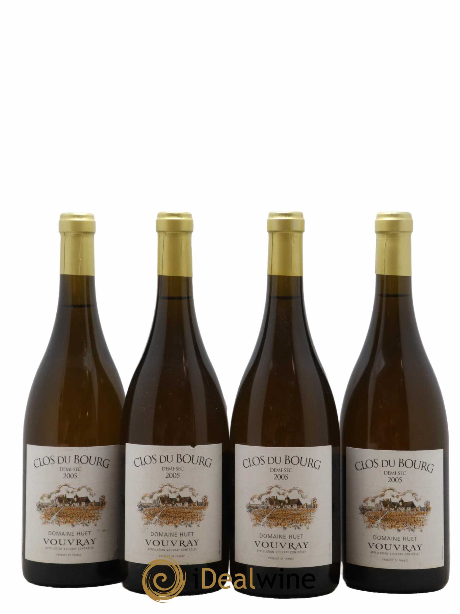 Vouvray Clos du Bourg Demi-Sec Domaine Huet 2005 - Lot de 4 bouteilles - 0