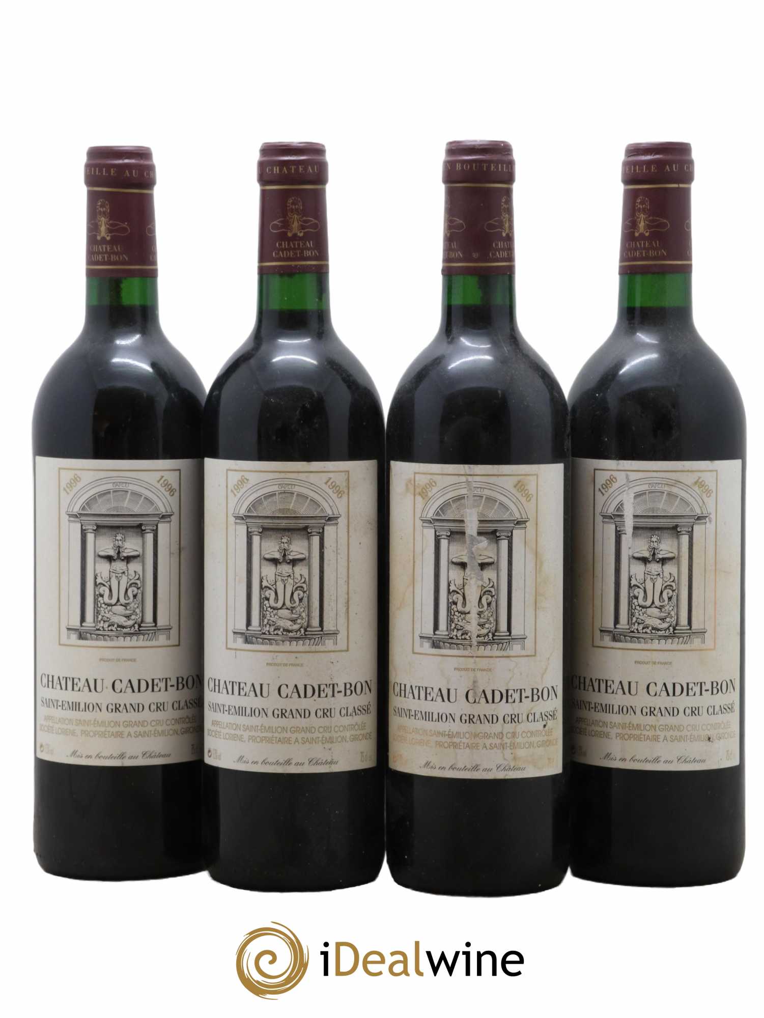 Château Cadet Bon Grand Cru Classé 1996 - Lot de 4 bouteilles - 0
