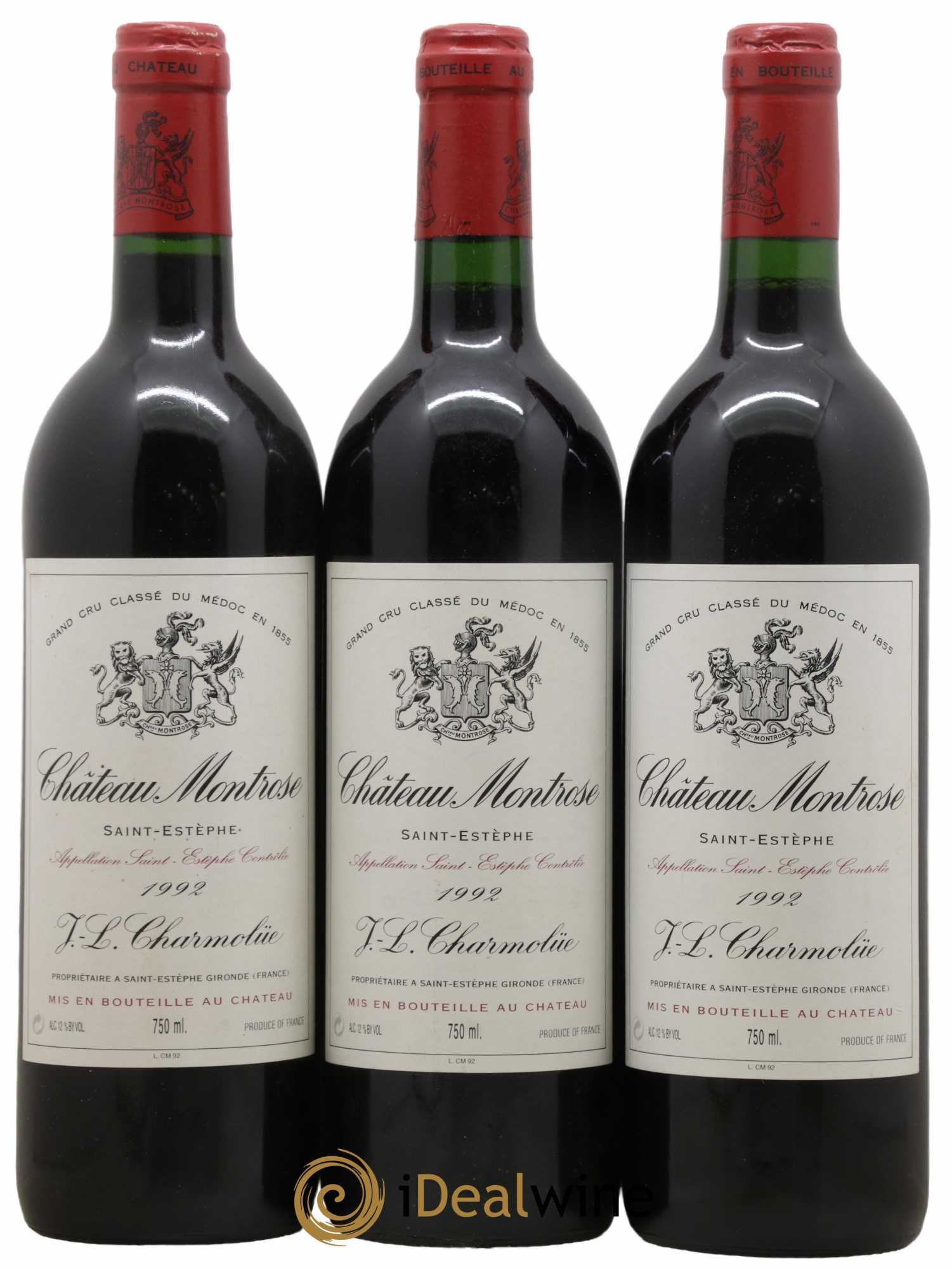 Château Montrose 2ème Grand Cru Classé 1992 - Lot de 3 bouteilles - 0