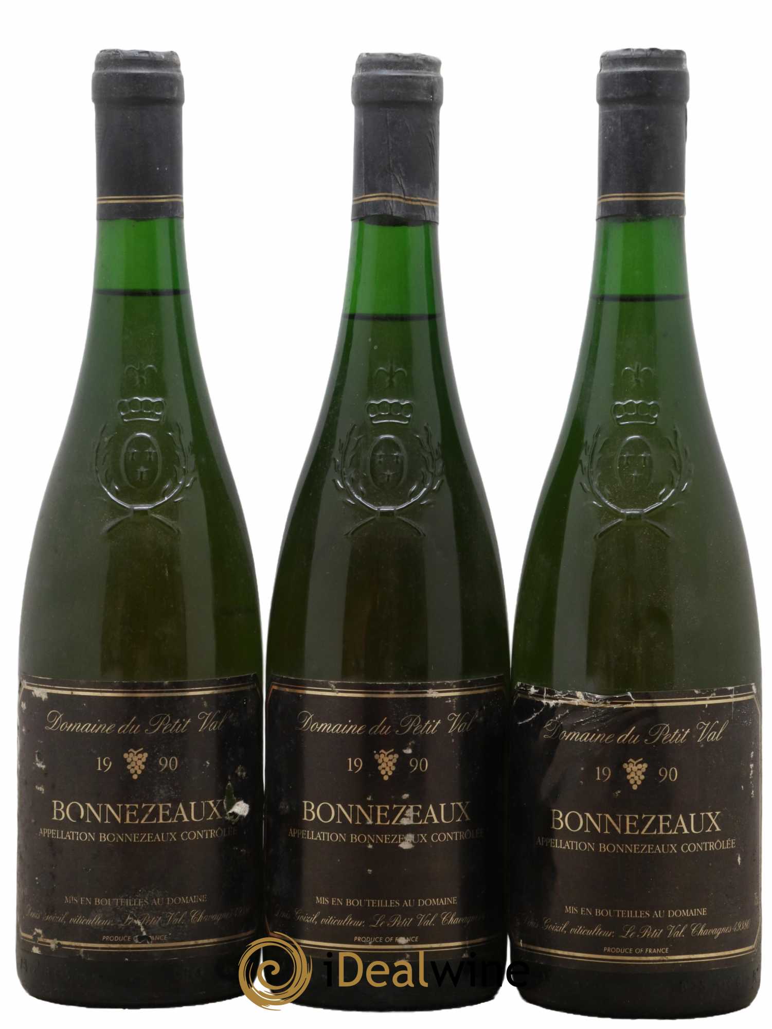 Bonnezeaux Domaine Du Petit Val 1990 - Lotto di 3 bottiglie - 0