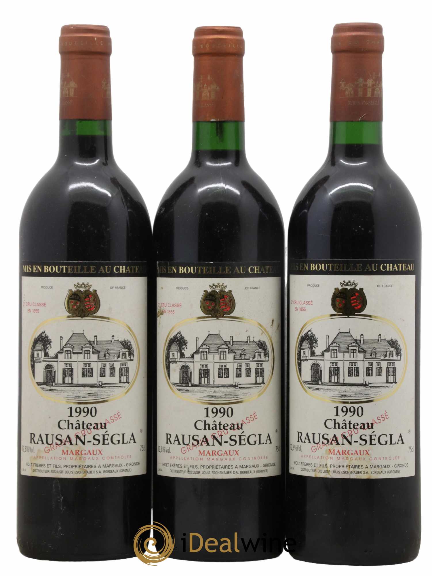 Château Rauzan Ségla Grand Cru Classé 1990 - Lot de 3 bouteilles - 0