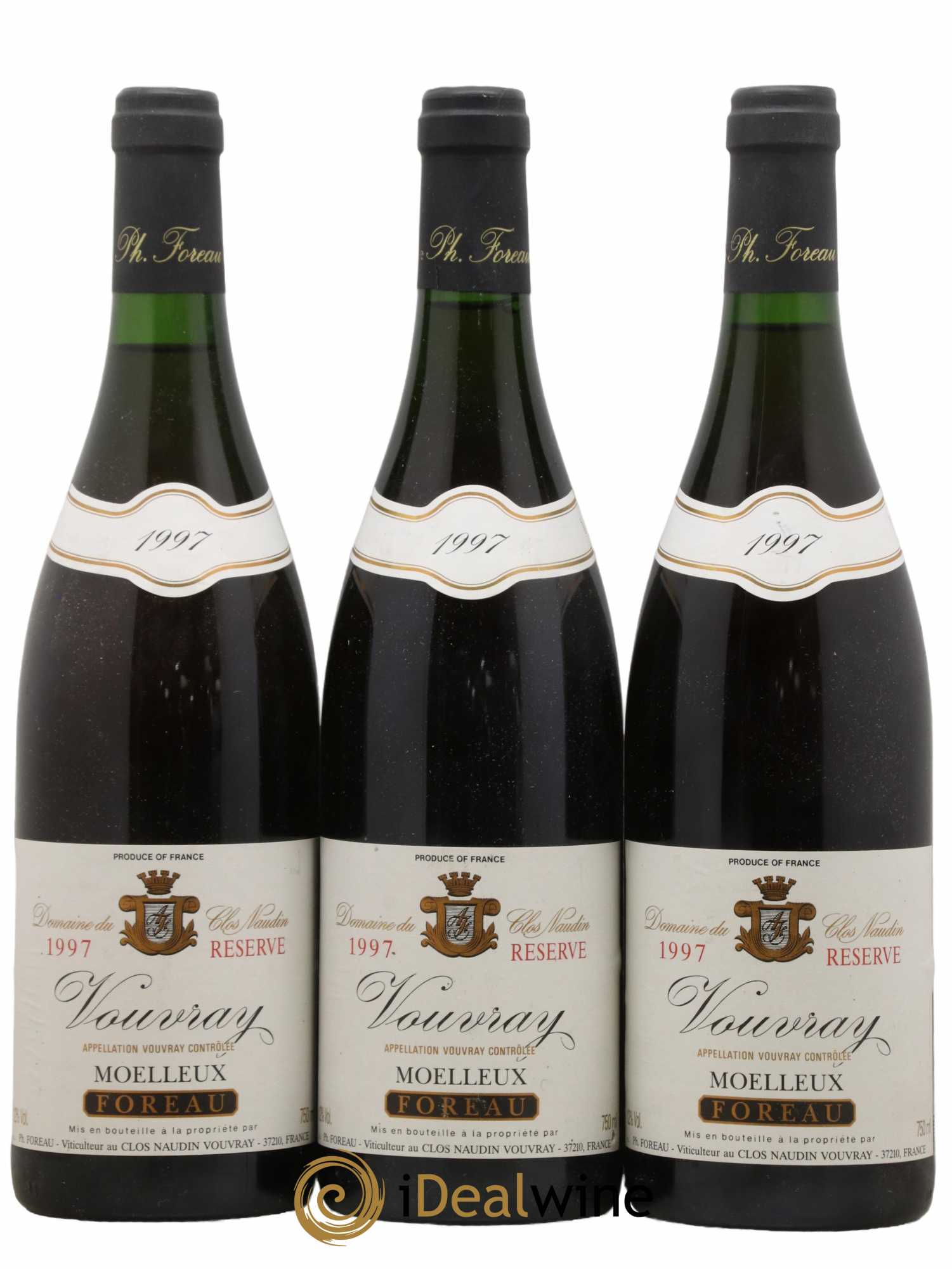 Vouvray Moelleux Réserve Clos Naudin - Philippe Foreau 1997 - Lotto di 3 bottiglie - 0