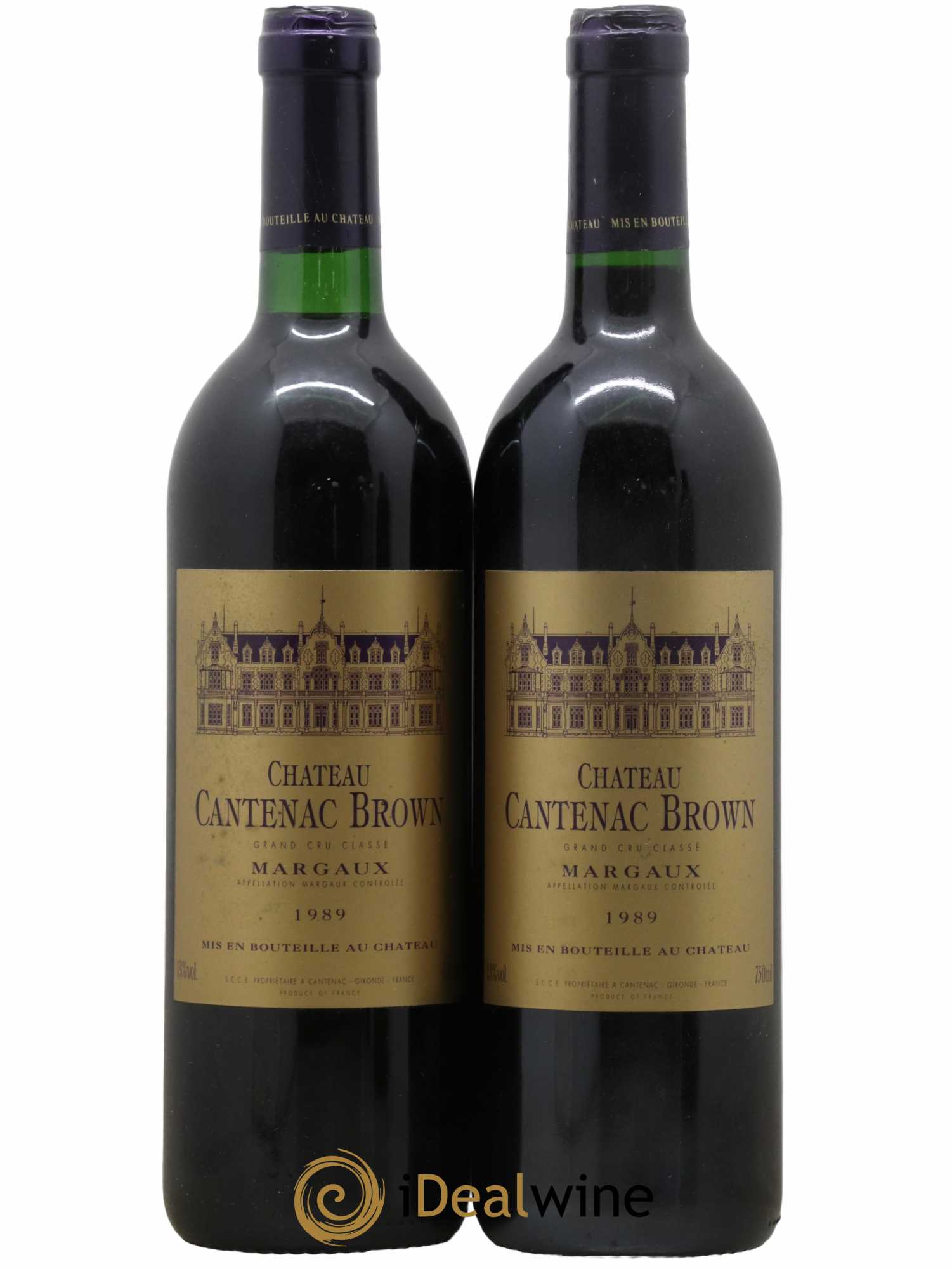 Château Cantenac Brown 3ème Grand Cru Classé 1989 - Lot de 2 bouteilles - 0