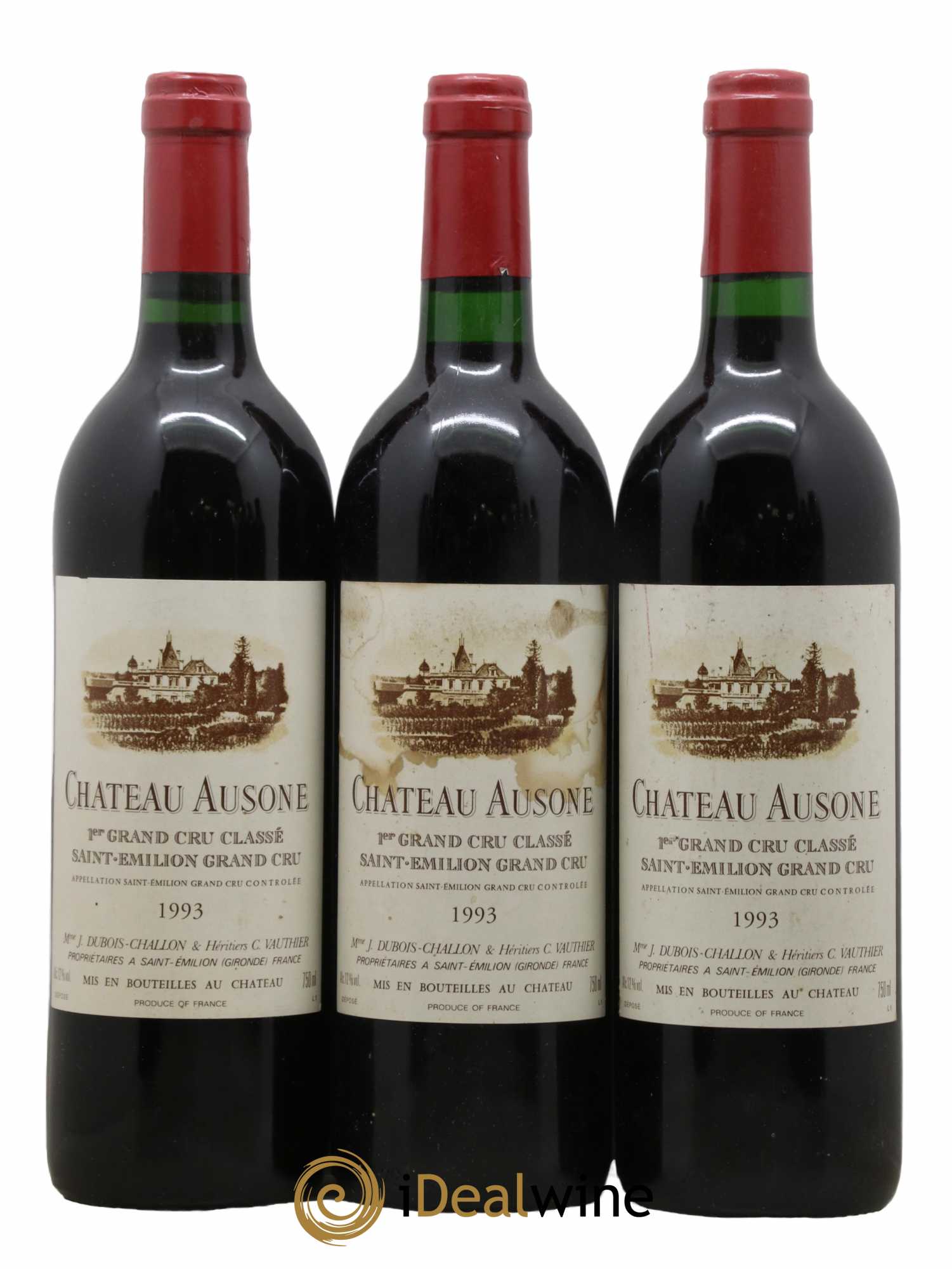 Château Ausone 1er Grand Cru Classé A 1993 - Posten von 3 Flaschen - 0