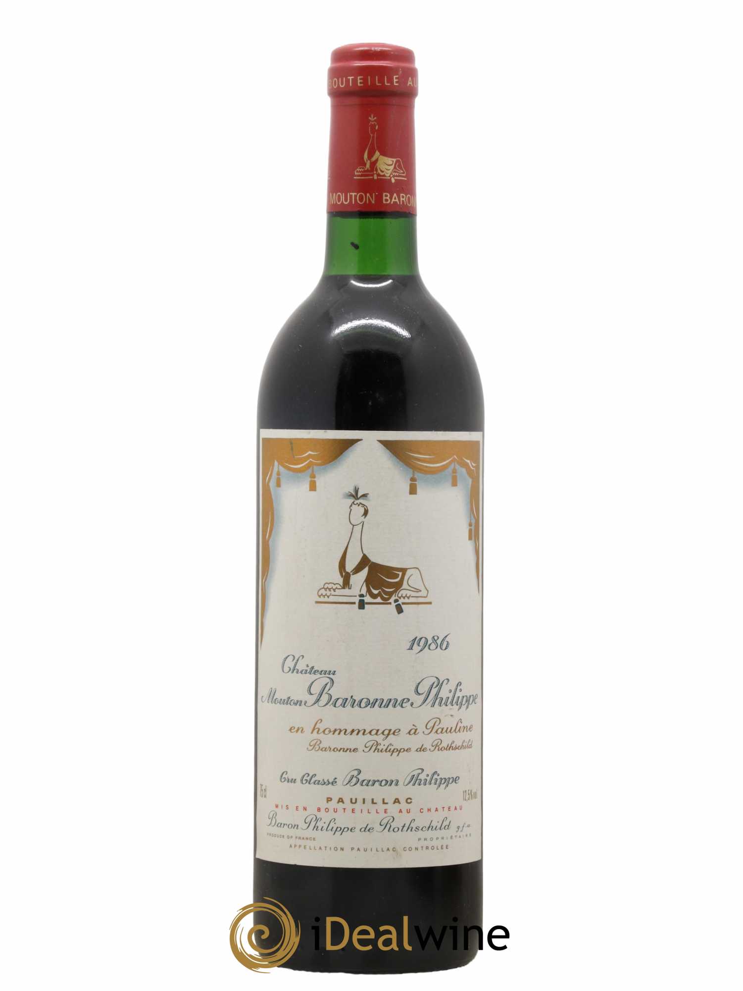 Château d' Armailhac - Mouton Baron(ne) Philippe 5ème Grand Cru Classé 1986 - Lot de 1 bouteille - 0