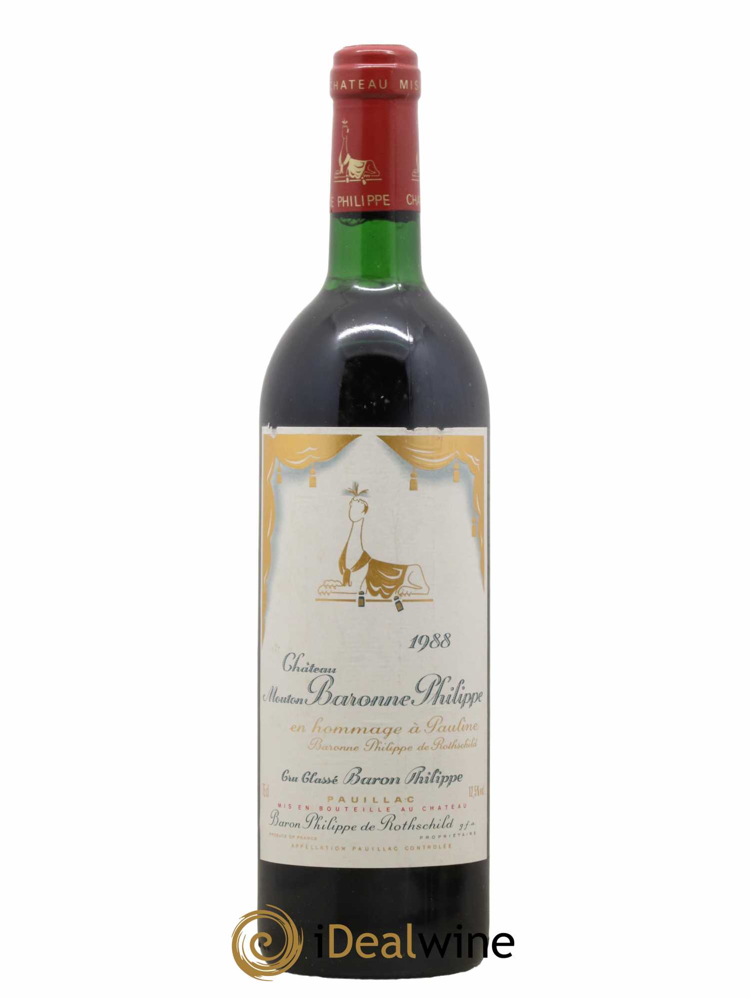 Château d' Armailhac - Mouton Baron(ne) Philippe 5ème Grand Cru Classé 1988 - Lot de 1 bouteille - 0