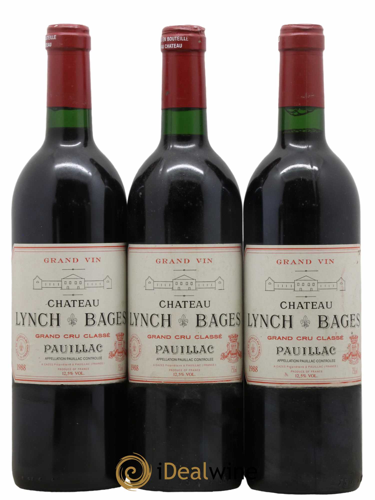 Château Lynch Bages 5ème Grand Cru Classé 1988 - Lot de 3 bouteilles - 0