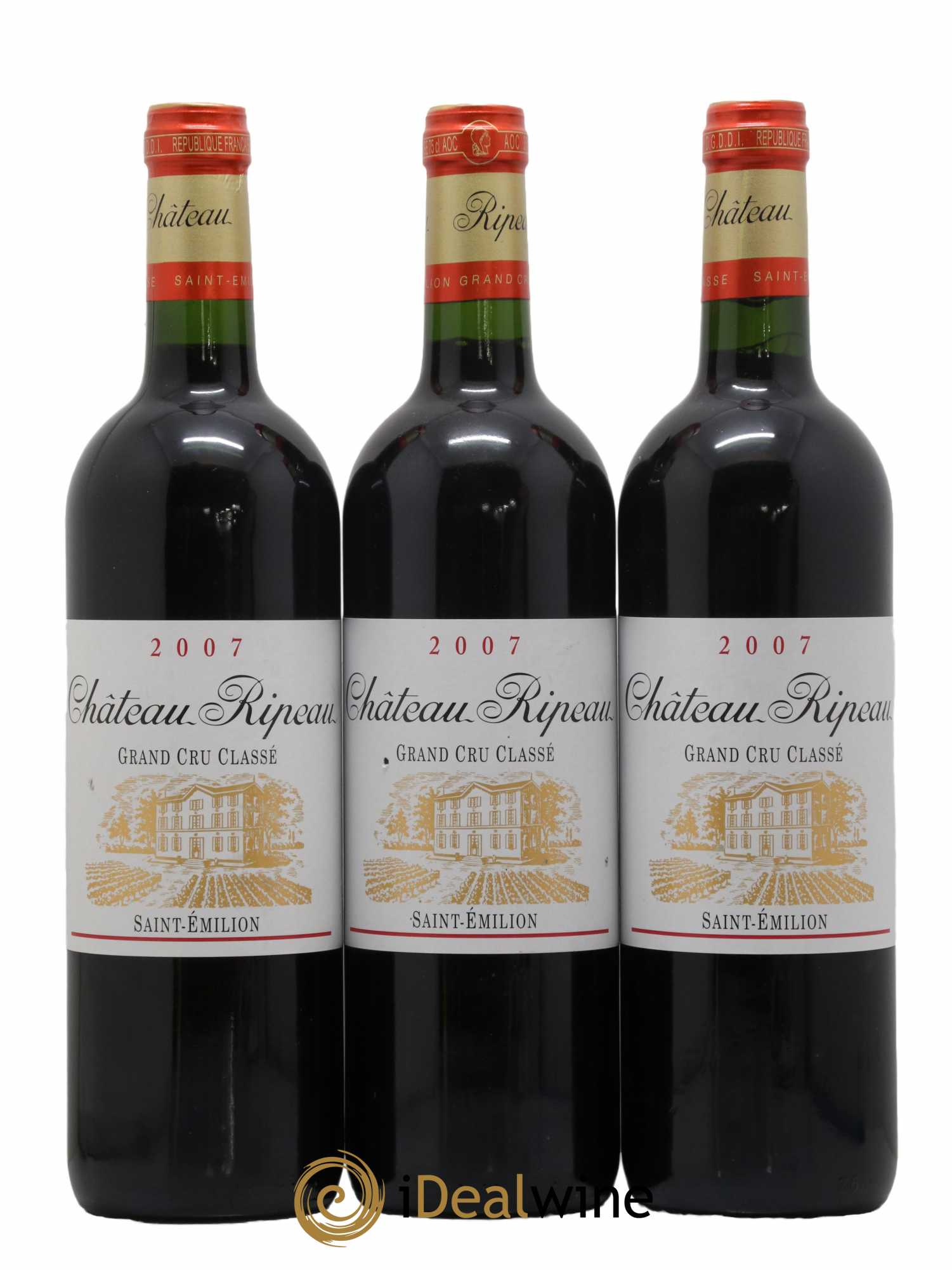 Château Ripeau Grand Cru Classé 2007 - Lot de 3 bouteilles - 0