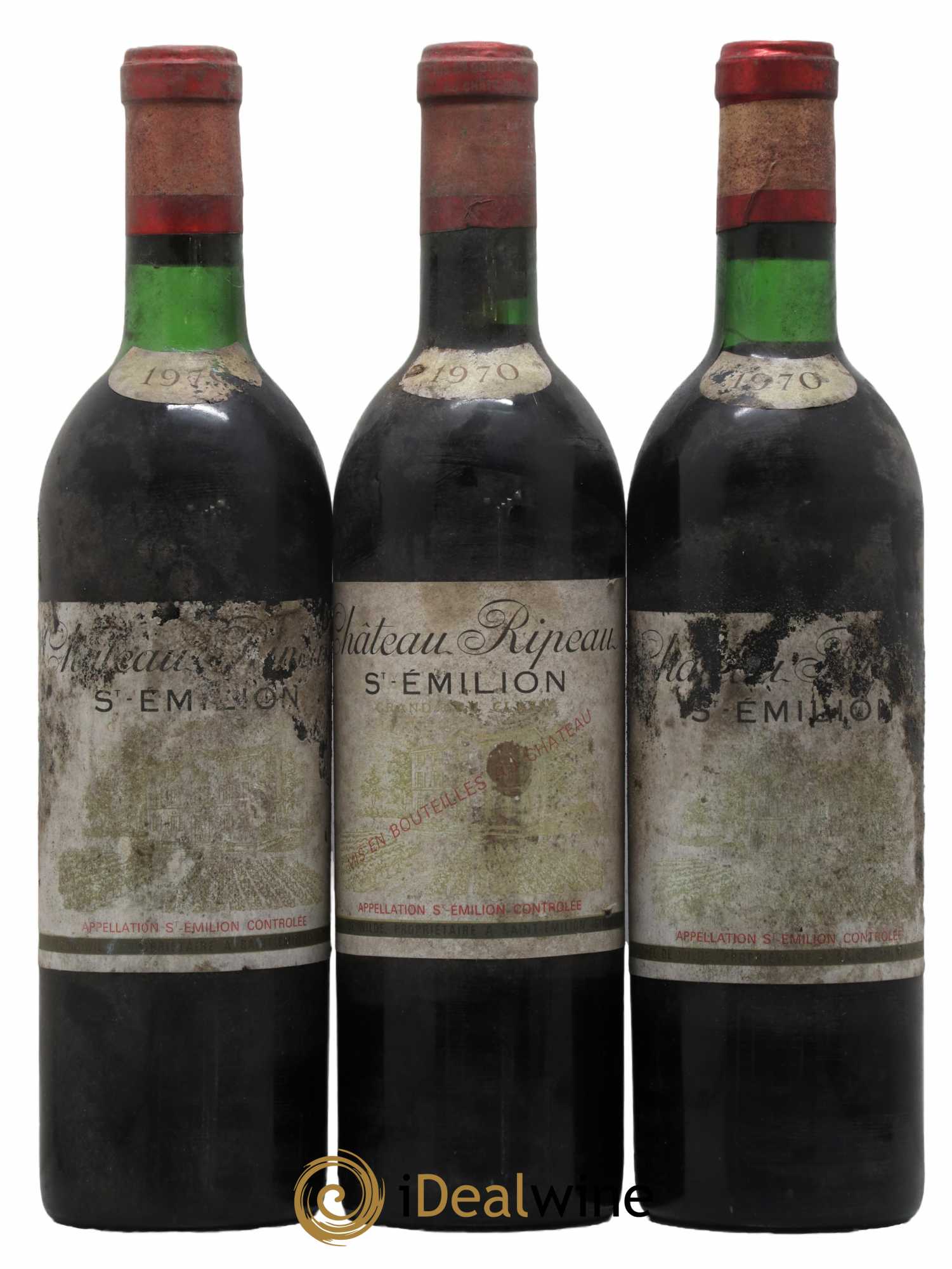 Château Ripeau Grand Cru Classé 1970 - Lot de 3 bouteilles - 0