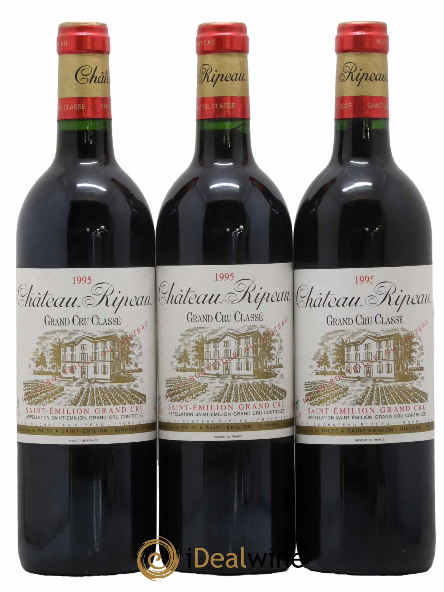 Château Ripeau Grand Cru Classé 1995 - Lot de 3 bouteilles - 0
