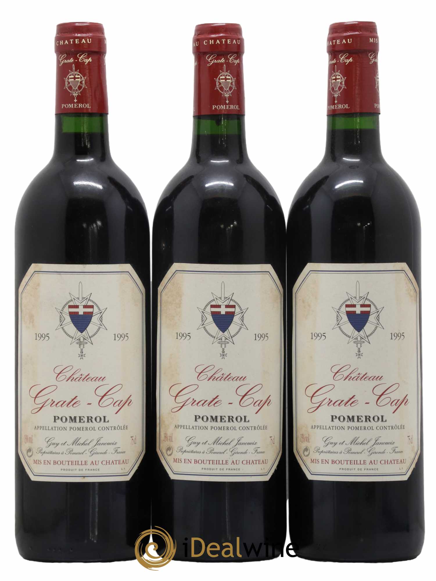 Pomerol Château Grate Cap 1995 - Lot de 3 bouteilles - 0