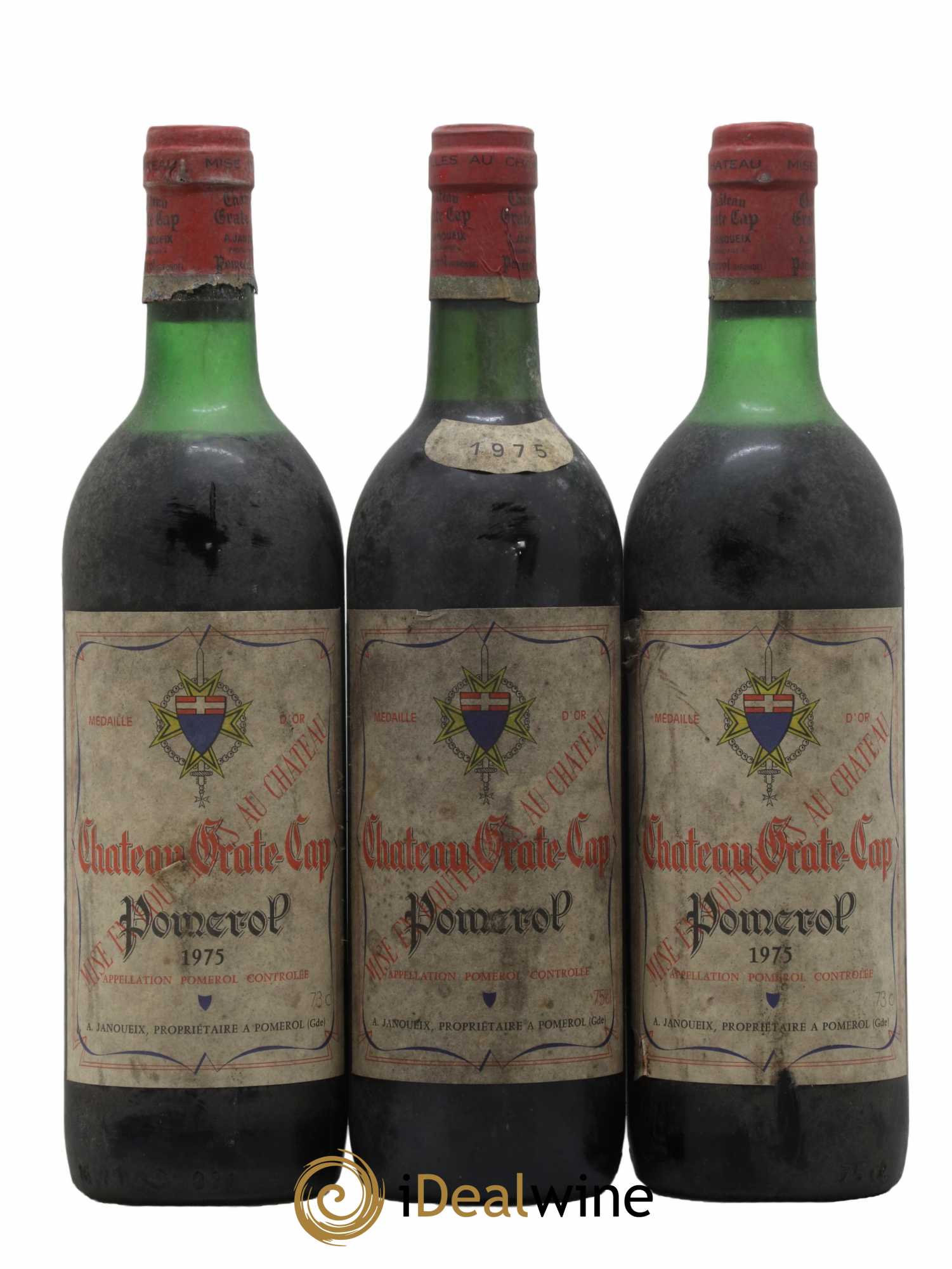 Pomerol Château Grate Cap 1975 - Lot de 3 bouteilles - 0