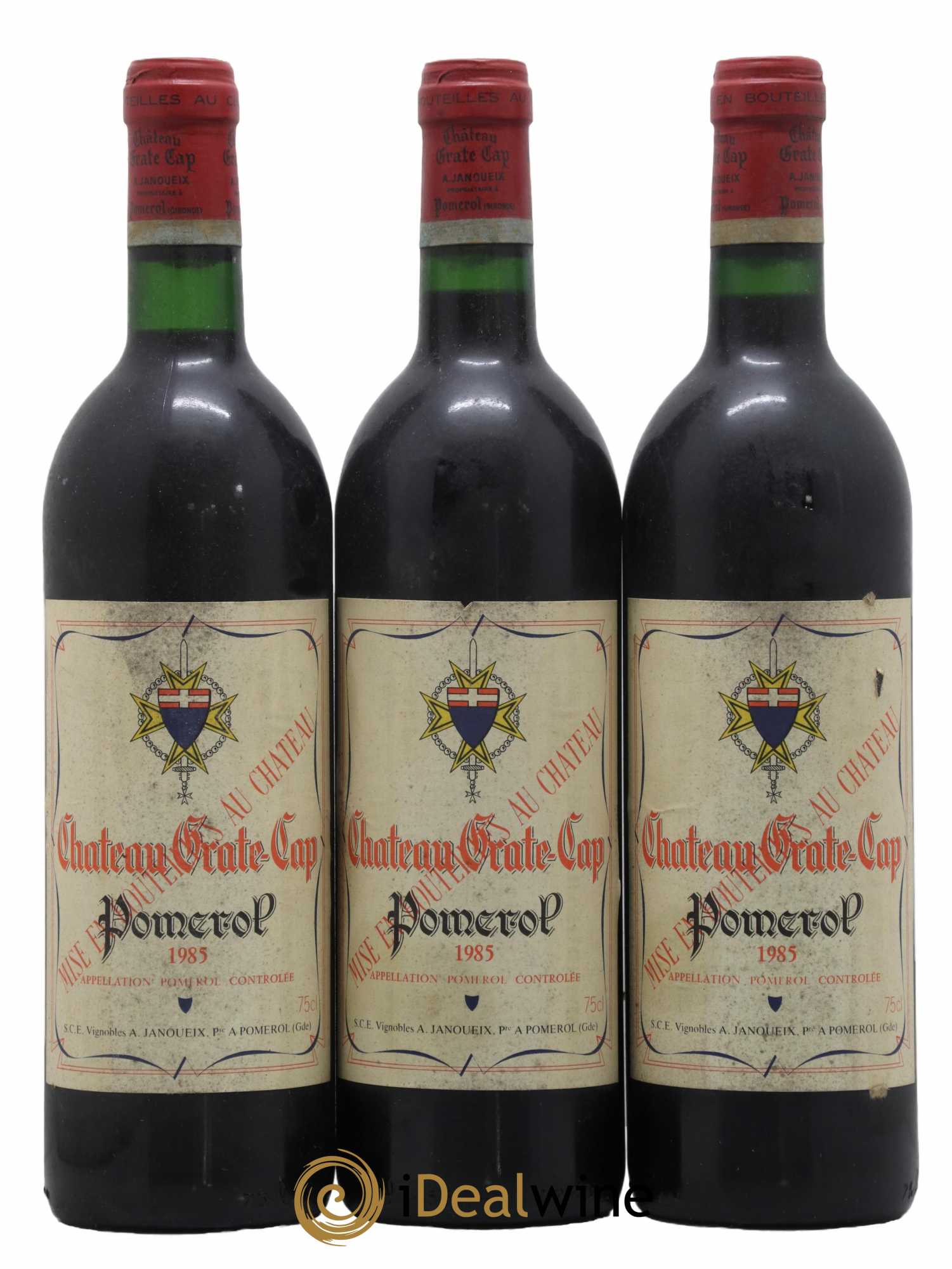 Pomerol Château Grate Cap 1985 - Lot de 3 bouteilles - 0